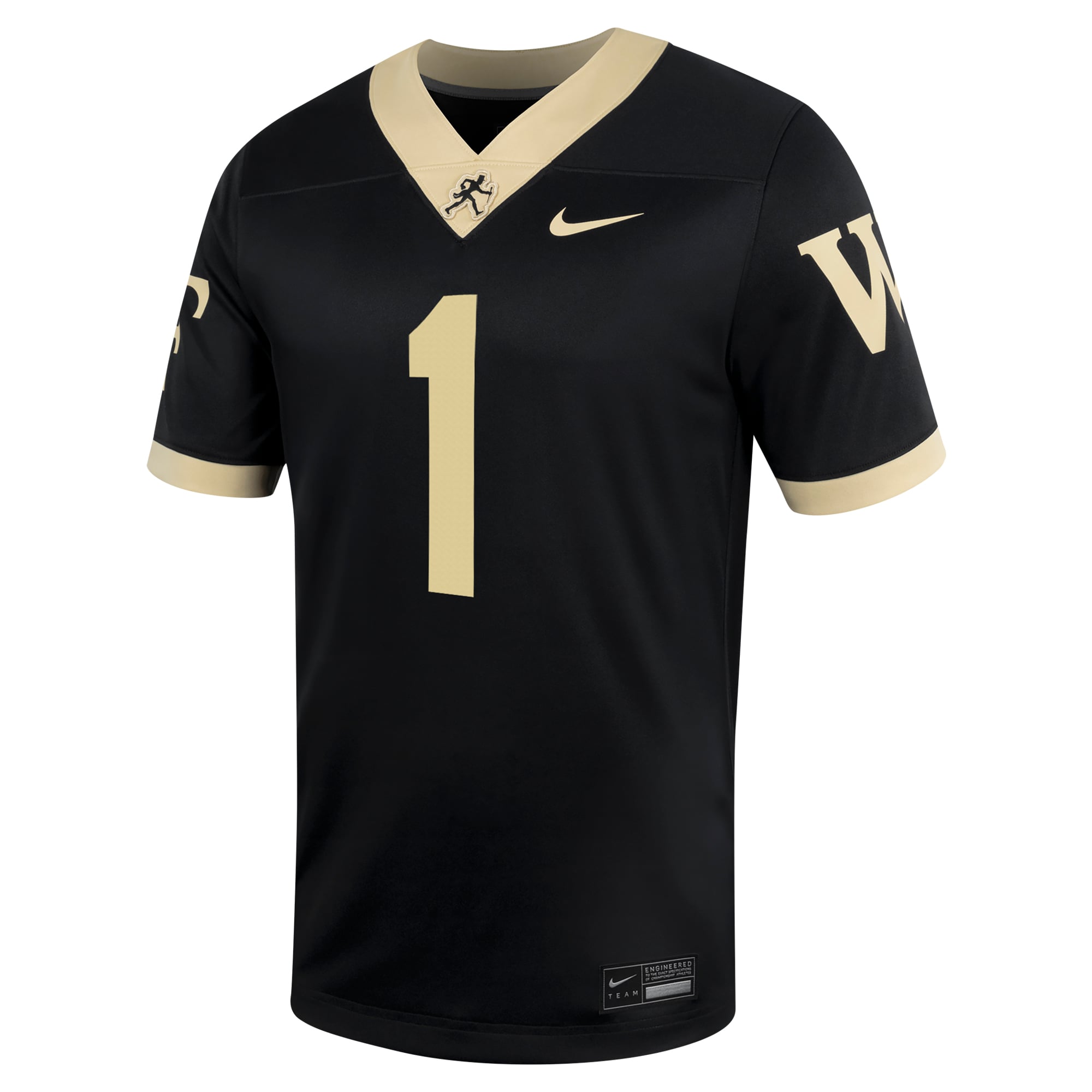 #1 Wake Forest Demon Deacons Football Jersey - Black - front view