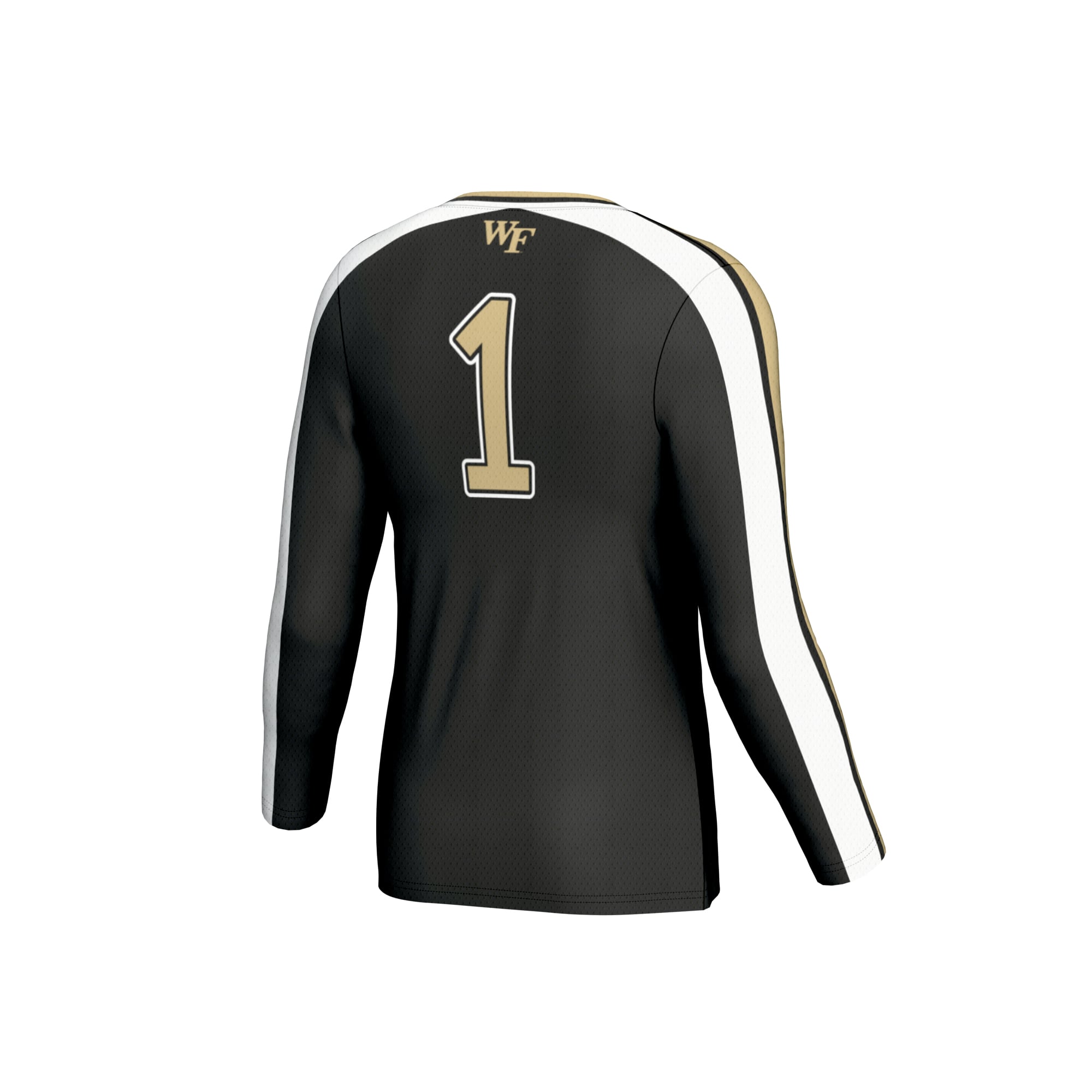 Wake Forest Demon Deacons Unisex #1 Lightweight Volleyball Fashion Jersey Black - back view