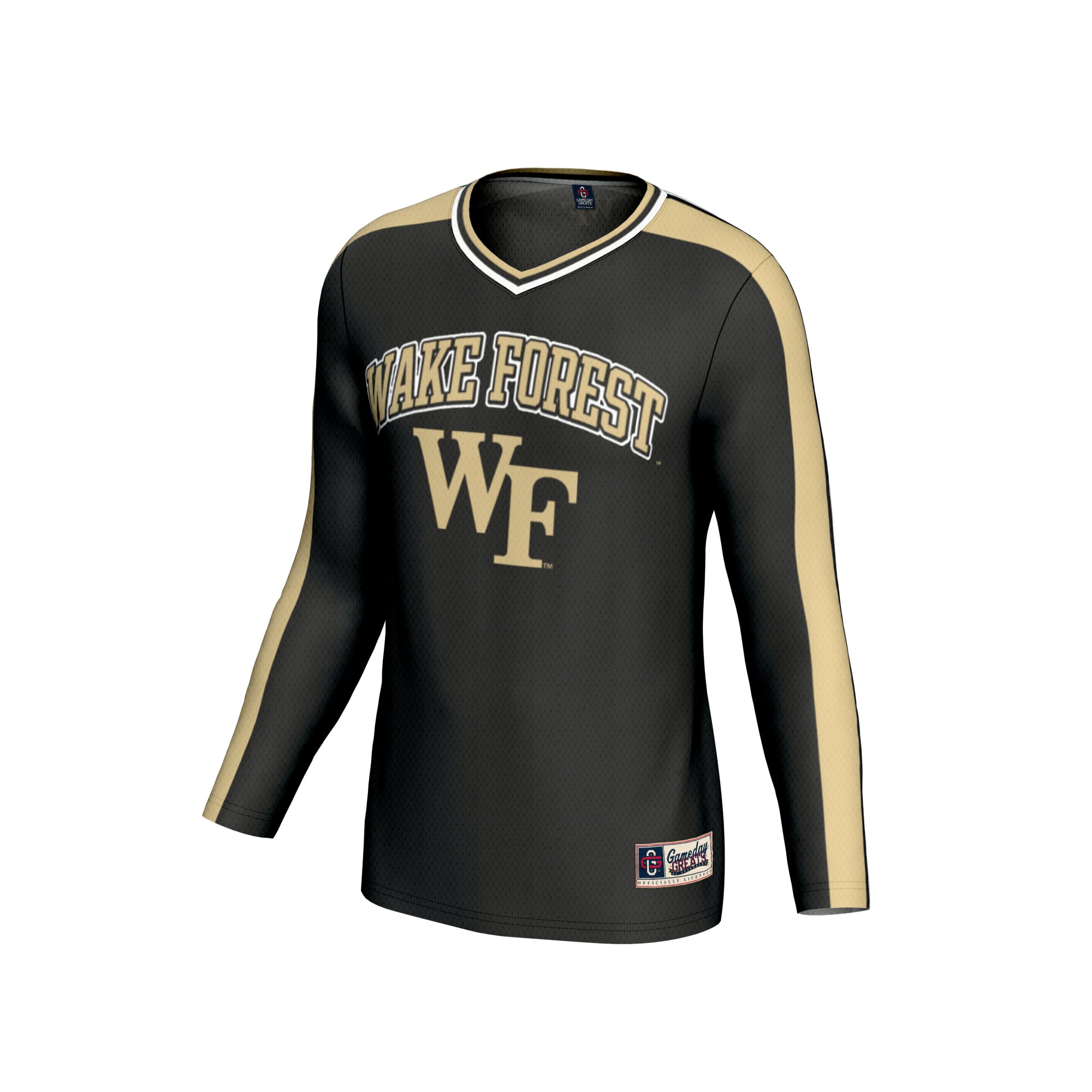 Wake Forest Demon Deacons Unisex #1 Lightweight Volleyball Fashion Jersey Black - front view