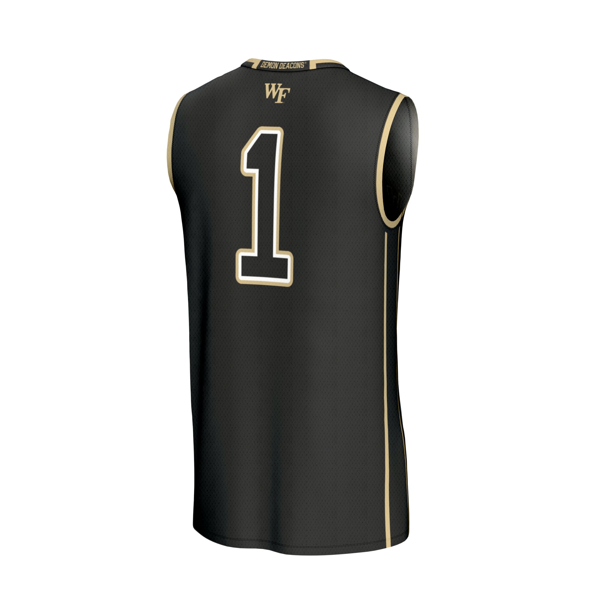 #1 Wake Forest Demon Deacons Unisex Lightweight Basketball Fashion Jersey Black - back view