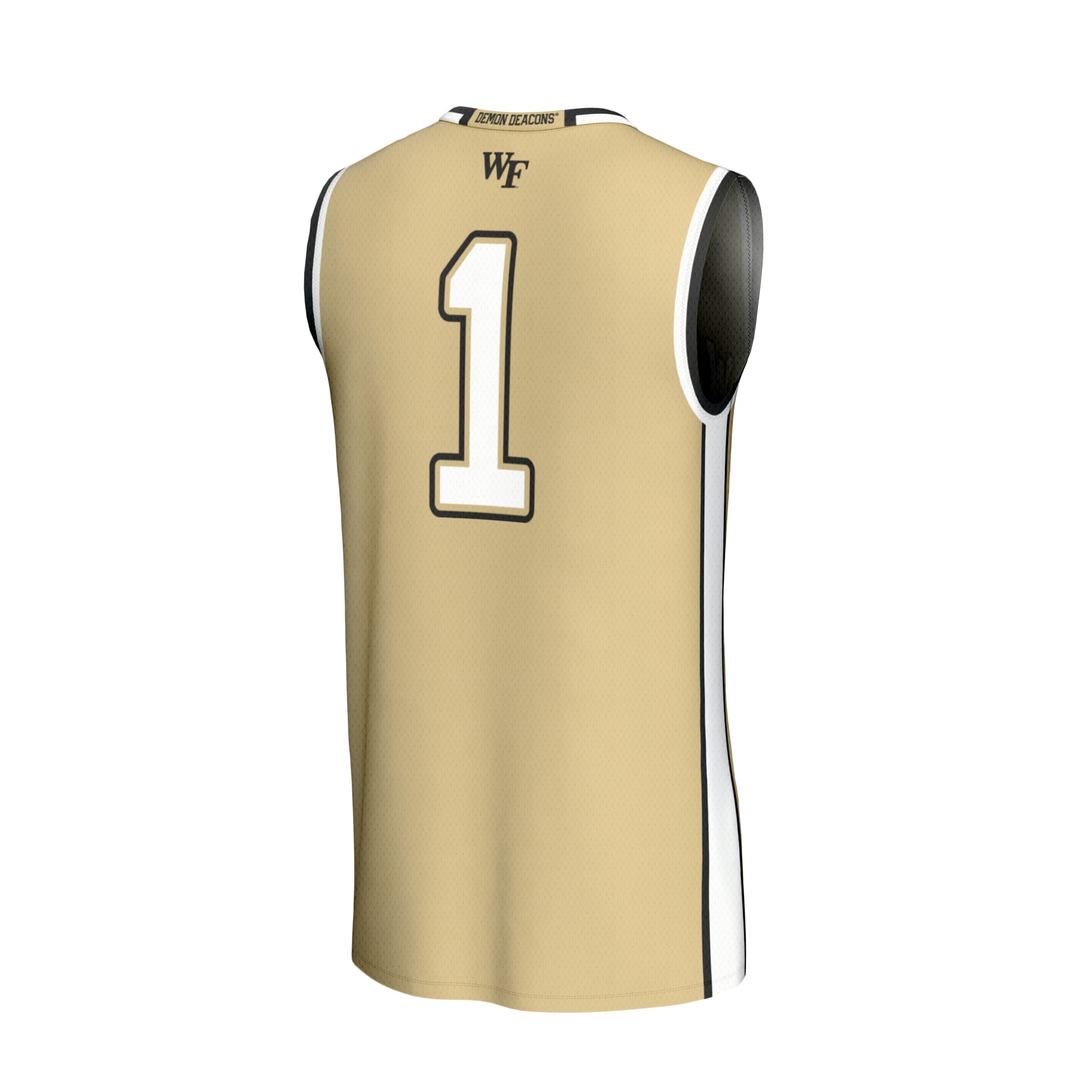 #1 Wake Forest Demon Deacons Unisex Lightweight Basketball Fashion Jersey Gold - back view