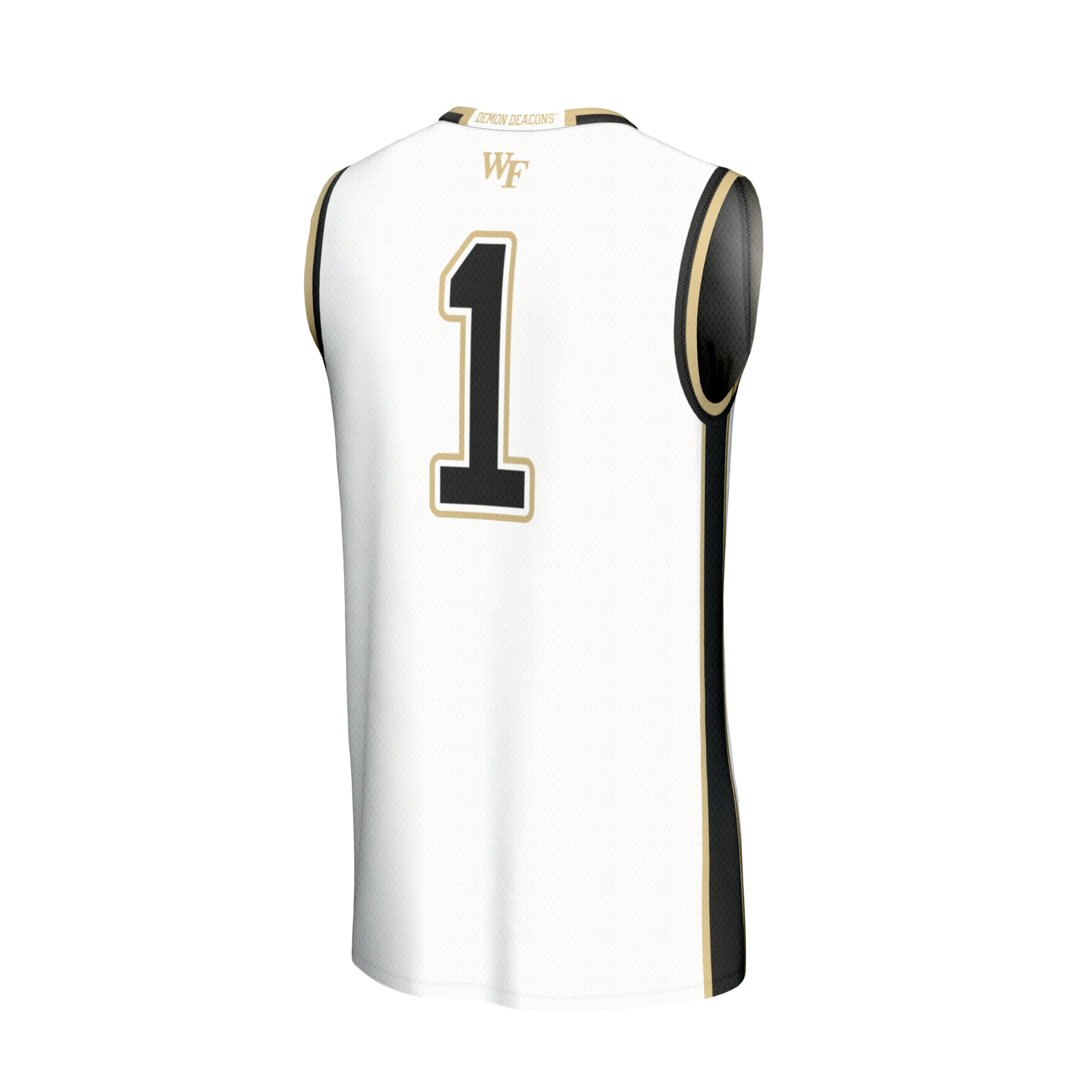 #1 Wake Forest Demon Deacons Unisex Lightweight Basketball Fashion Jersey White - back view