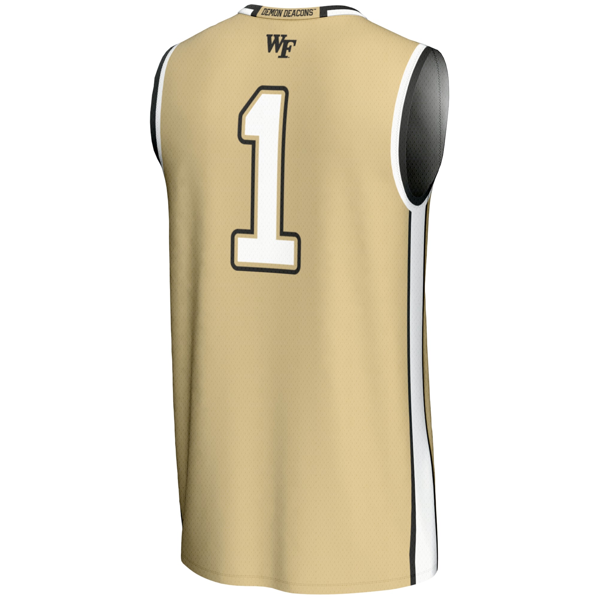 #1 Wake Forest Demon Deacons Unisex Lightweight Basketball Jersey Gold - back view