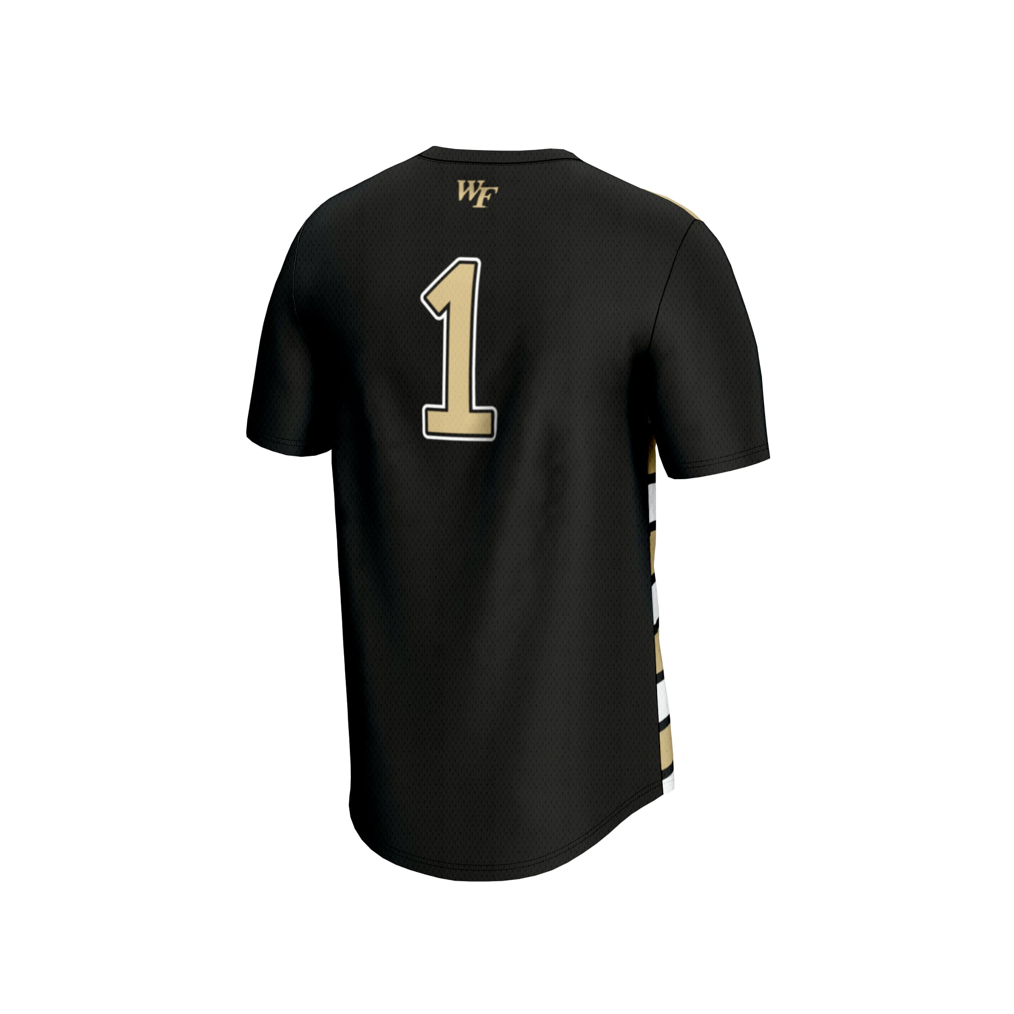 #1 Wake Forest Demon Deacons Unisex Lightweight Soccer Fashion Jersey Black - back view
