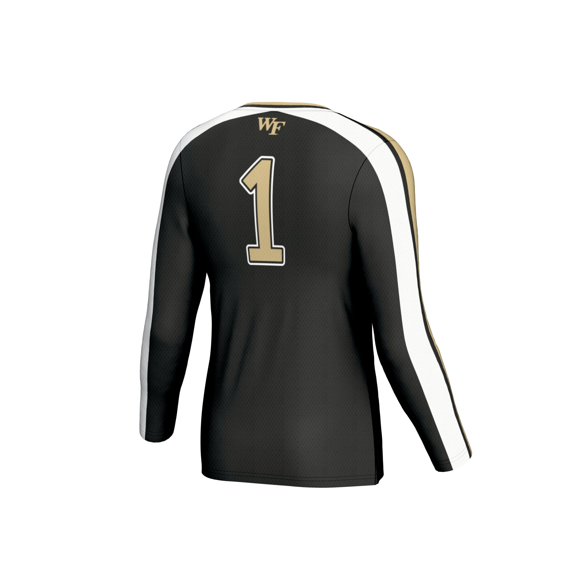 Wake Forest Demon Deacons Youth #1 Lightweight Volleyball Fashion Jersey Black - back view