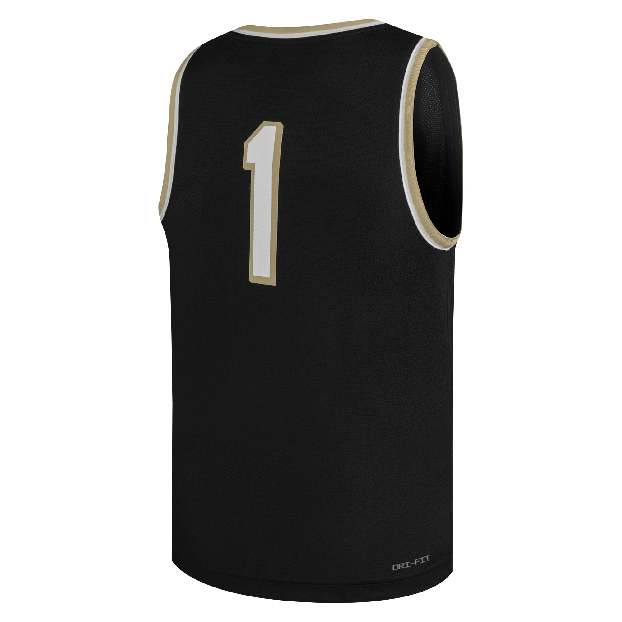 #1 Wake Forest Demon Deacons Youth Basketball Jersey Black - back view