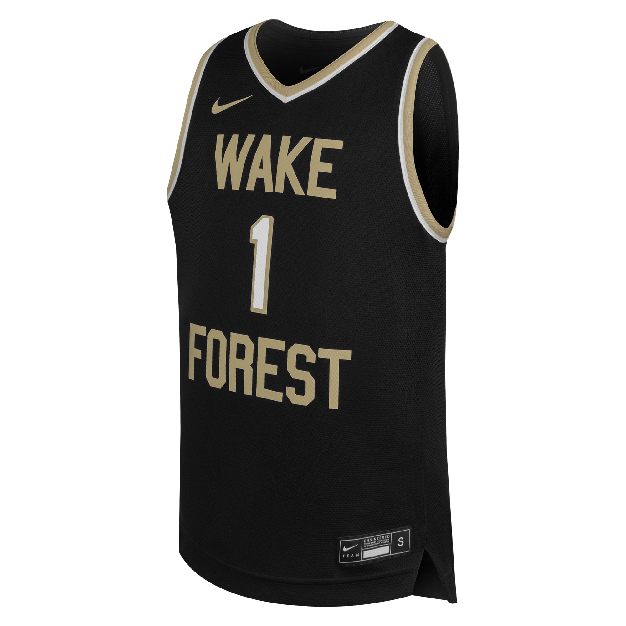 #1 Wake Forest Demon Deacons Youth Basketball Jersey Black - front view