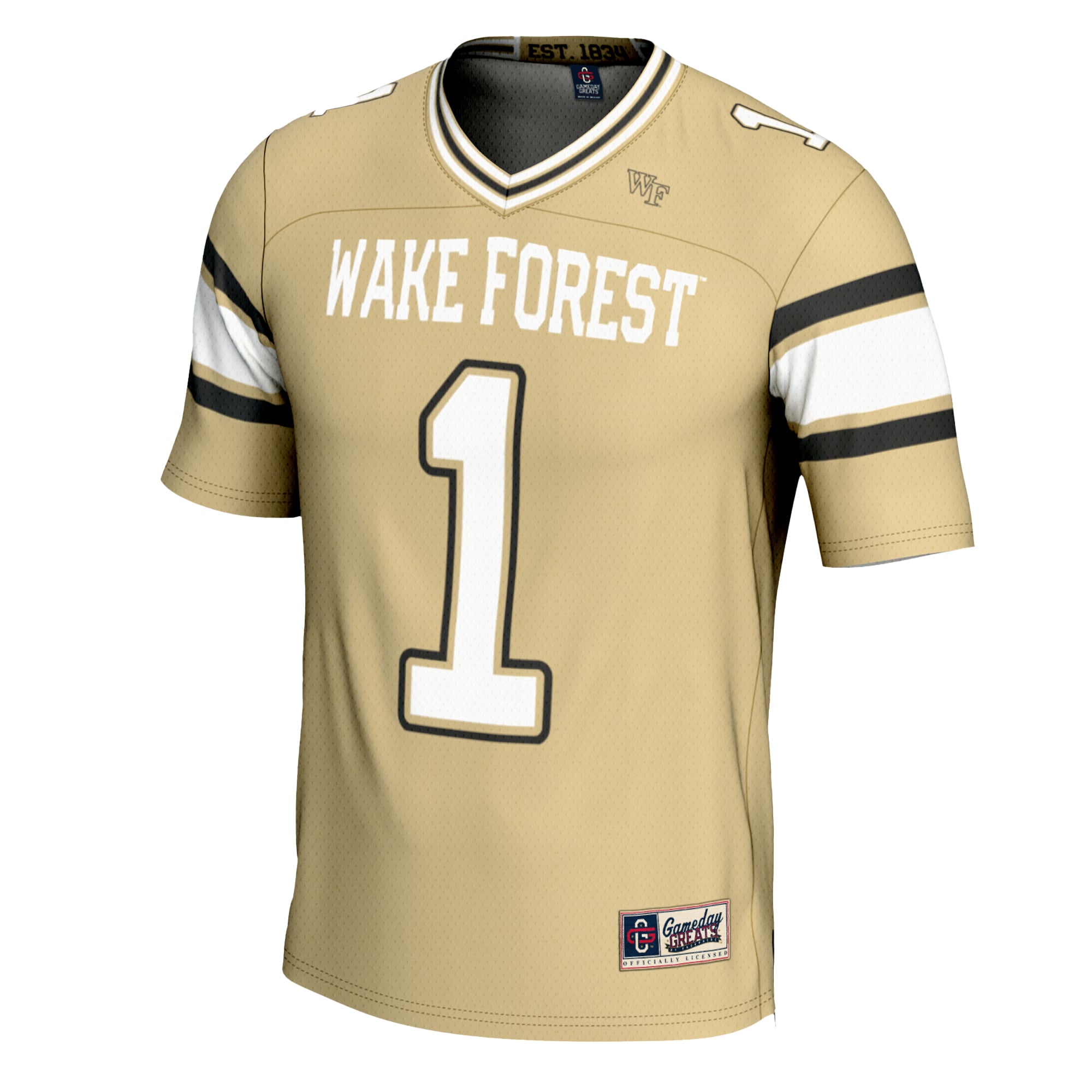 #1 Wake Forest Demon Deacons Youth Football Jersey Gold - front view