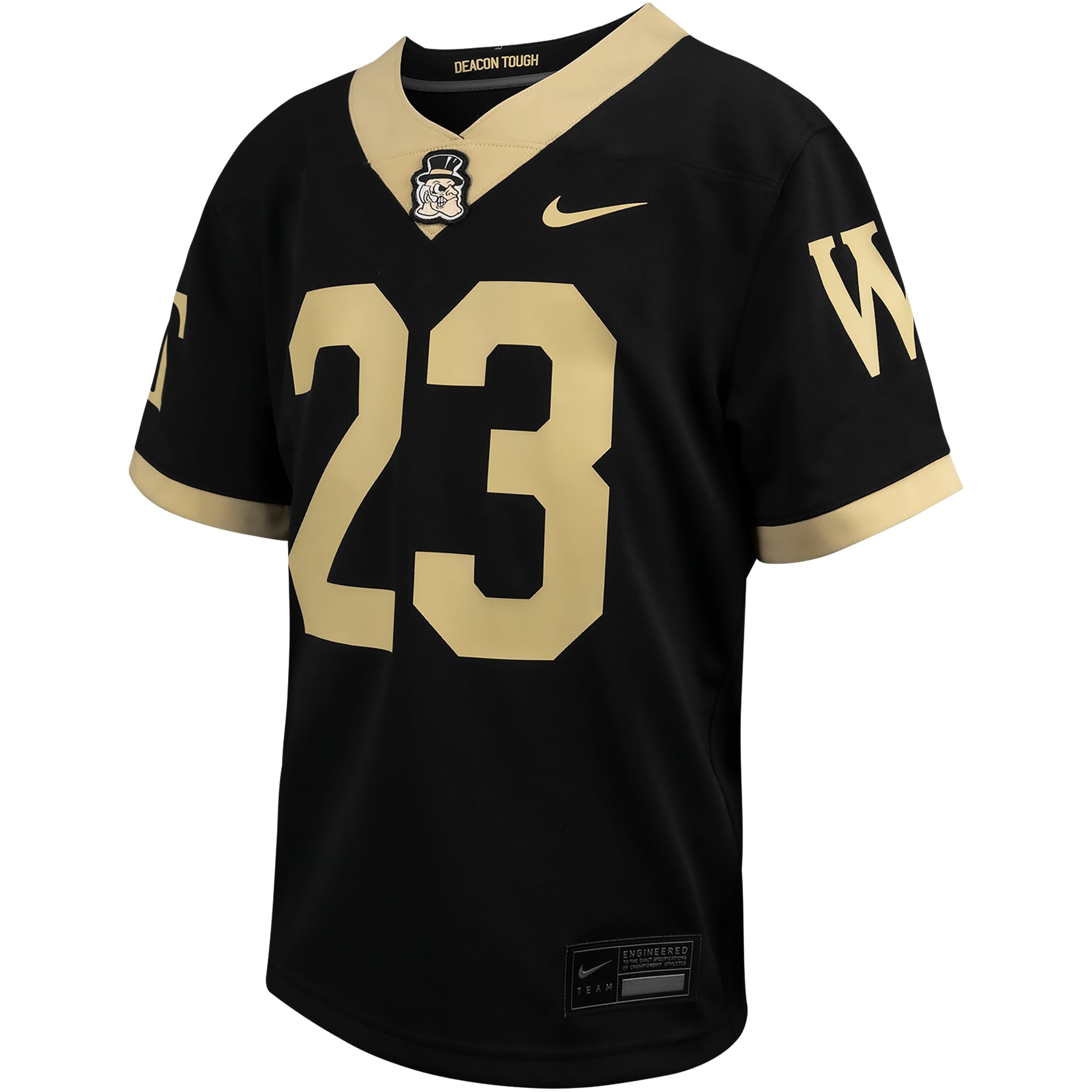 #23 Wake Forest Demon Deacons Youth Jersey Black - front view