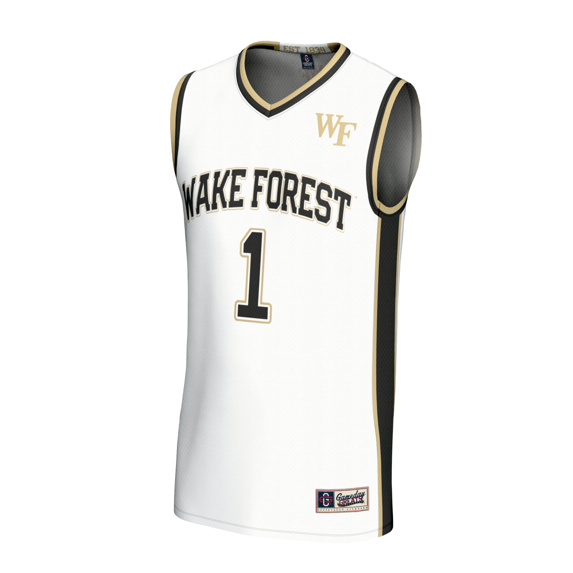 #1 Wake Forest Demon Deacons Youth Lightweight Basketball Fashion Jersey White - front view
