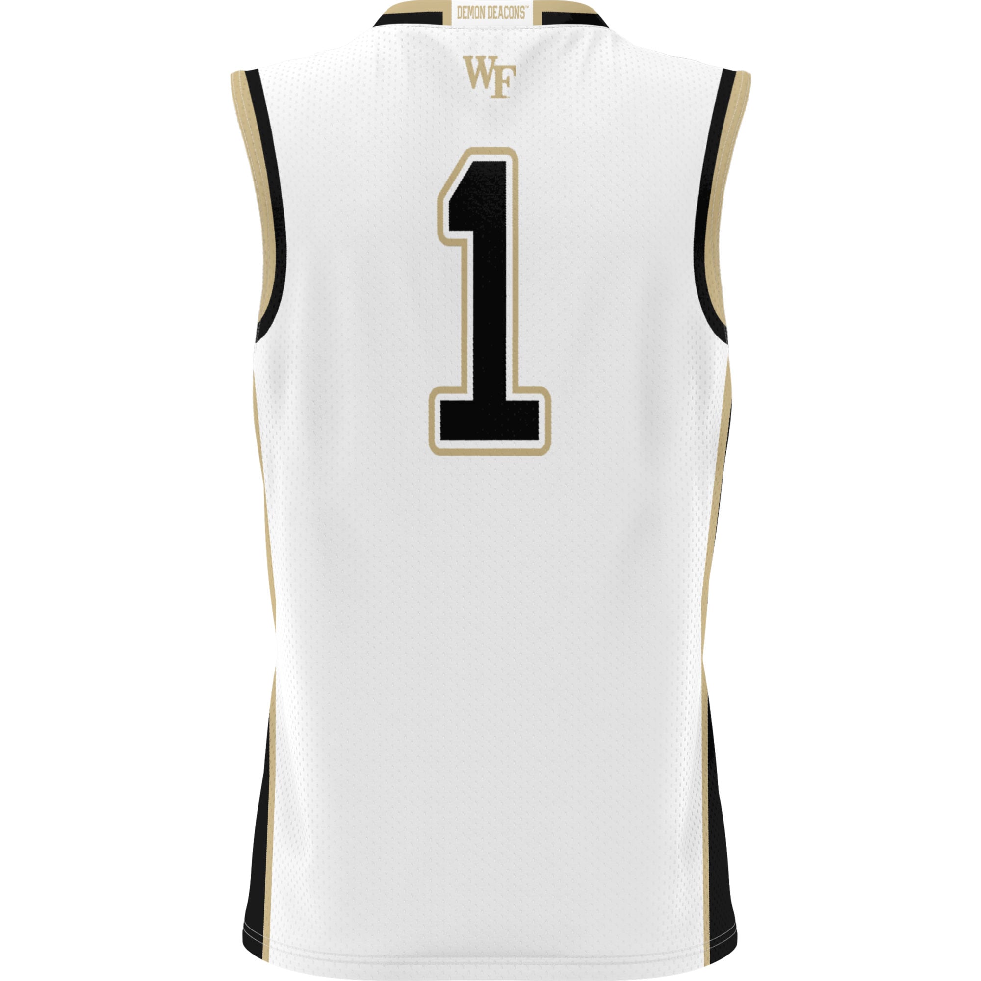 #1 Wake Forest Demon Deacons Youth Lightweight Basketball Jersey White - back view