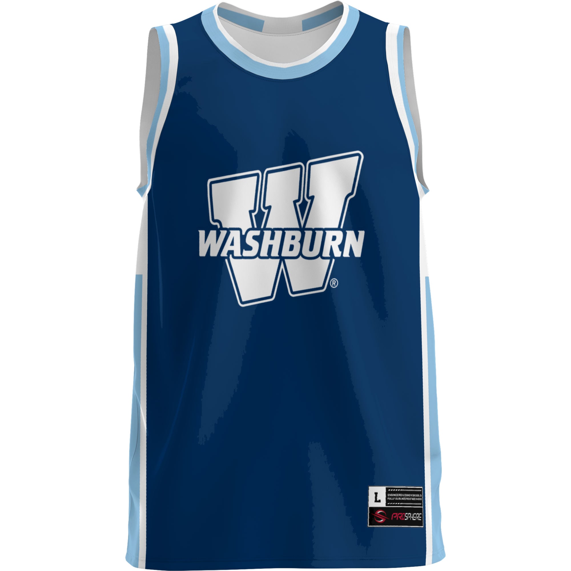 Washburn Ichabods Lightweight Basketball Jersey Blue - front view