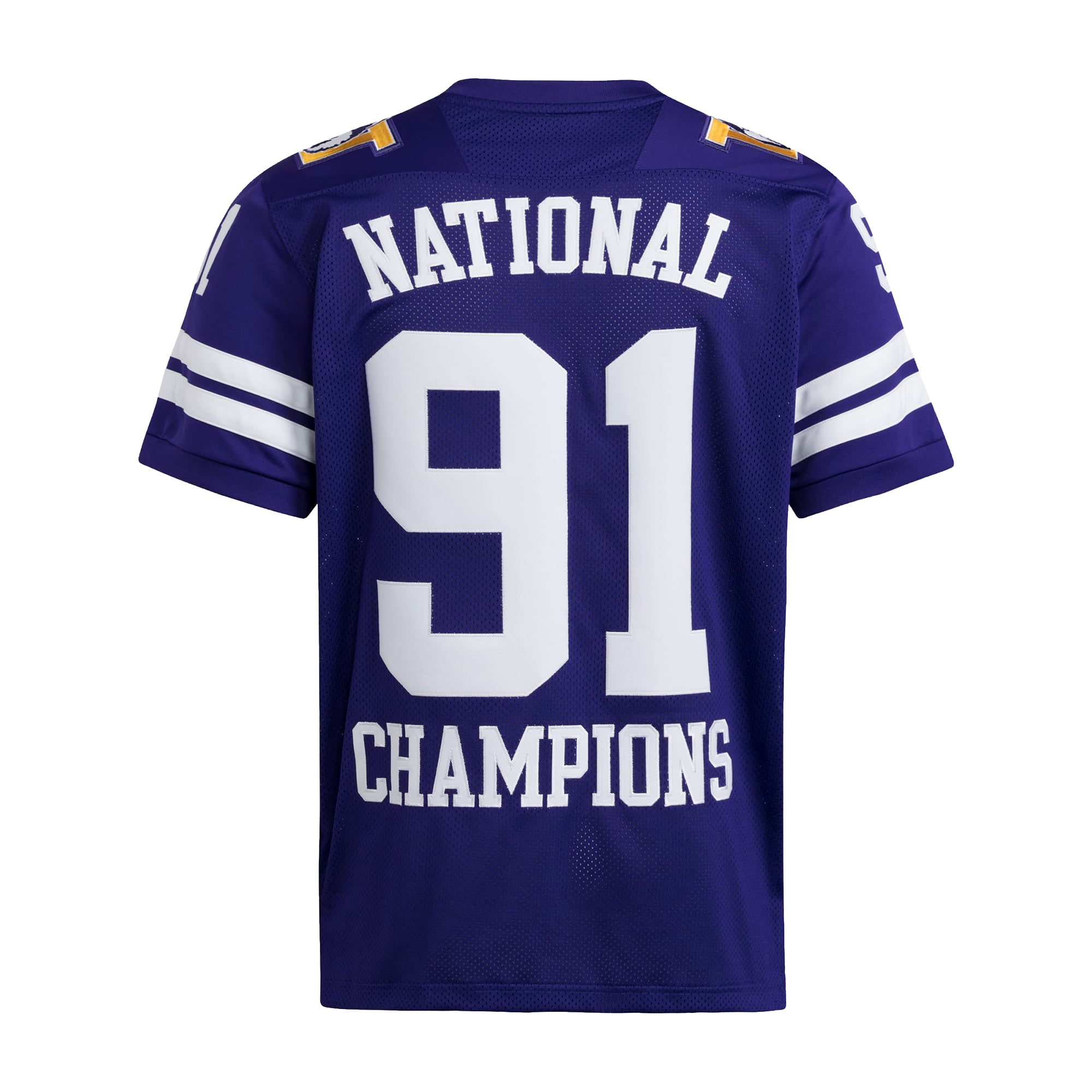Washington Huskies 1991 National Championship Anniversary Icon Football Jersey Purple - back view