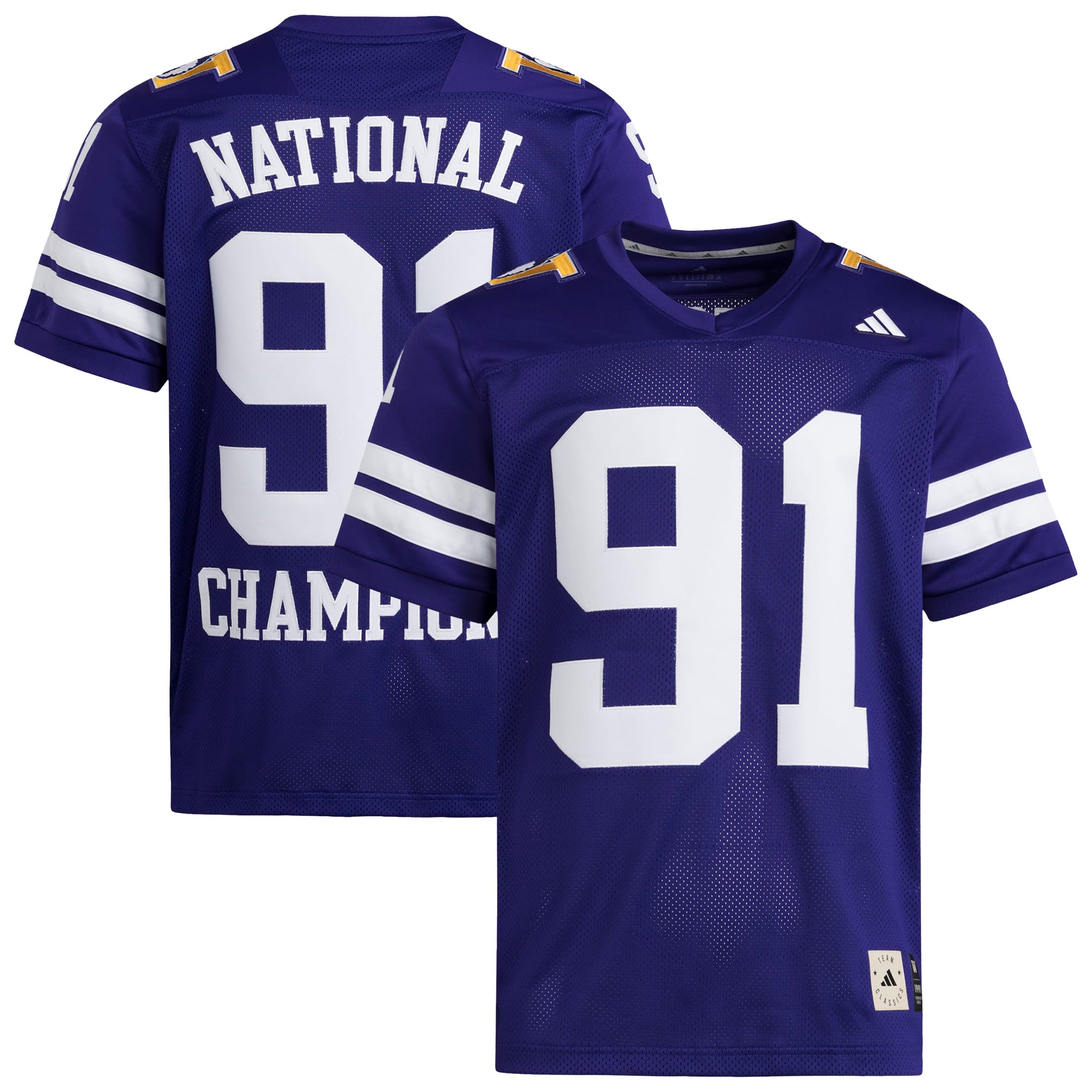 Washington Huskies 1991 National Championship Anniversary Icon Football - front and back view