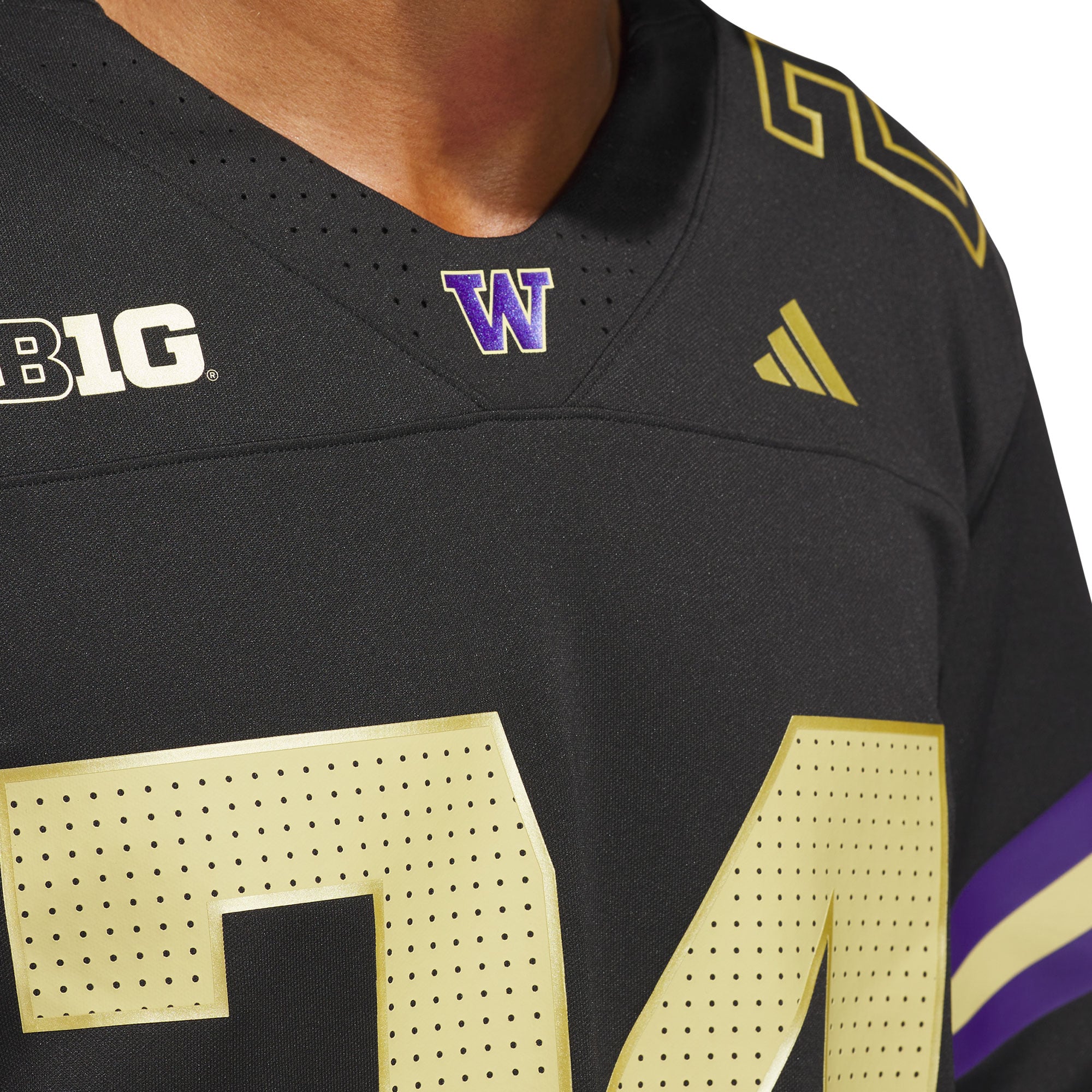 #24 Washington Huskies Alternate Strategy Jersey Black - back view