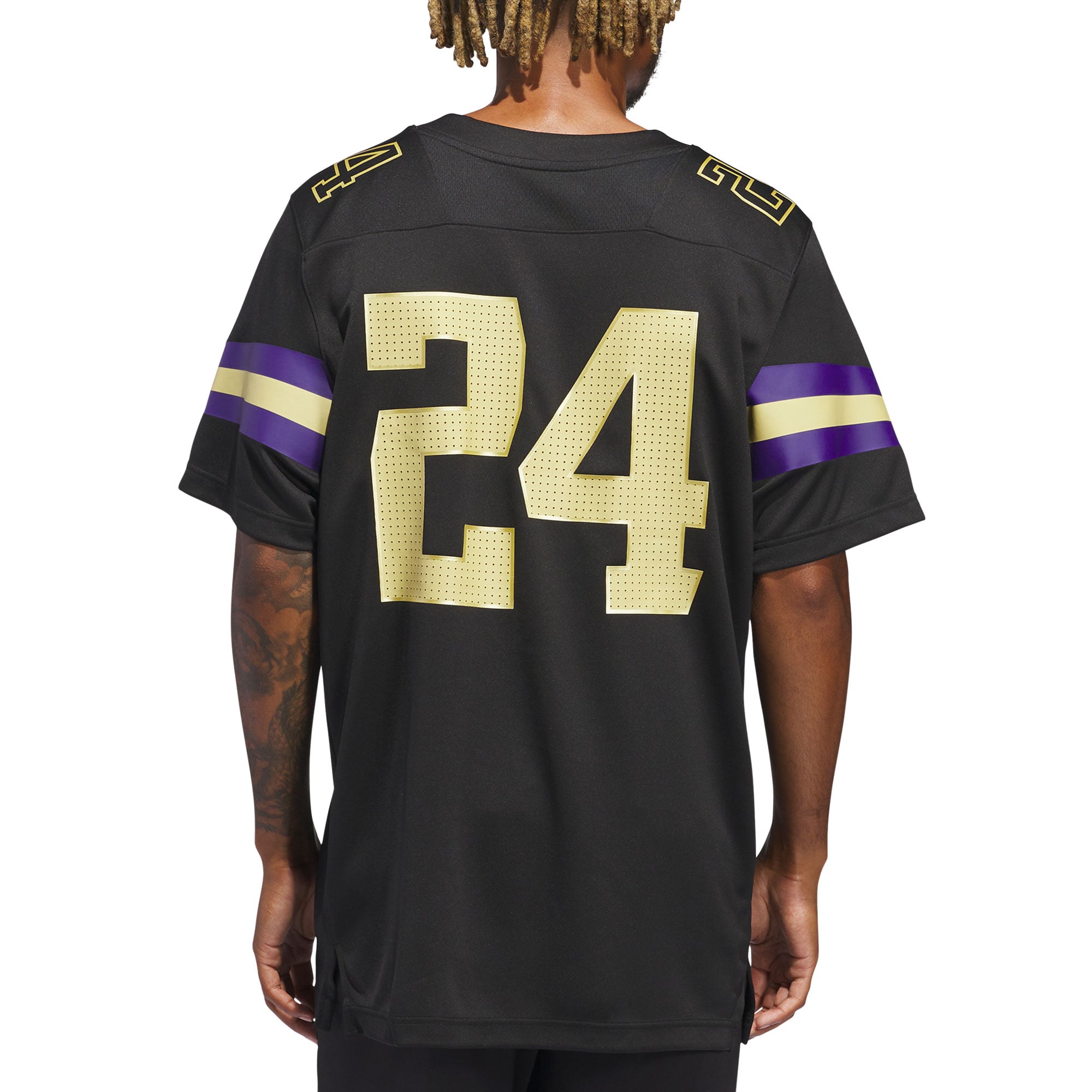 #24 Washington Huskies Alternate Strategy Jersey Black - front view