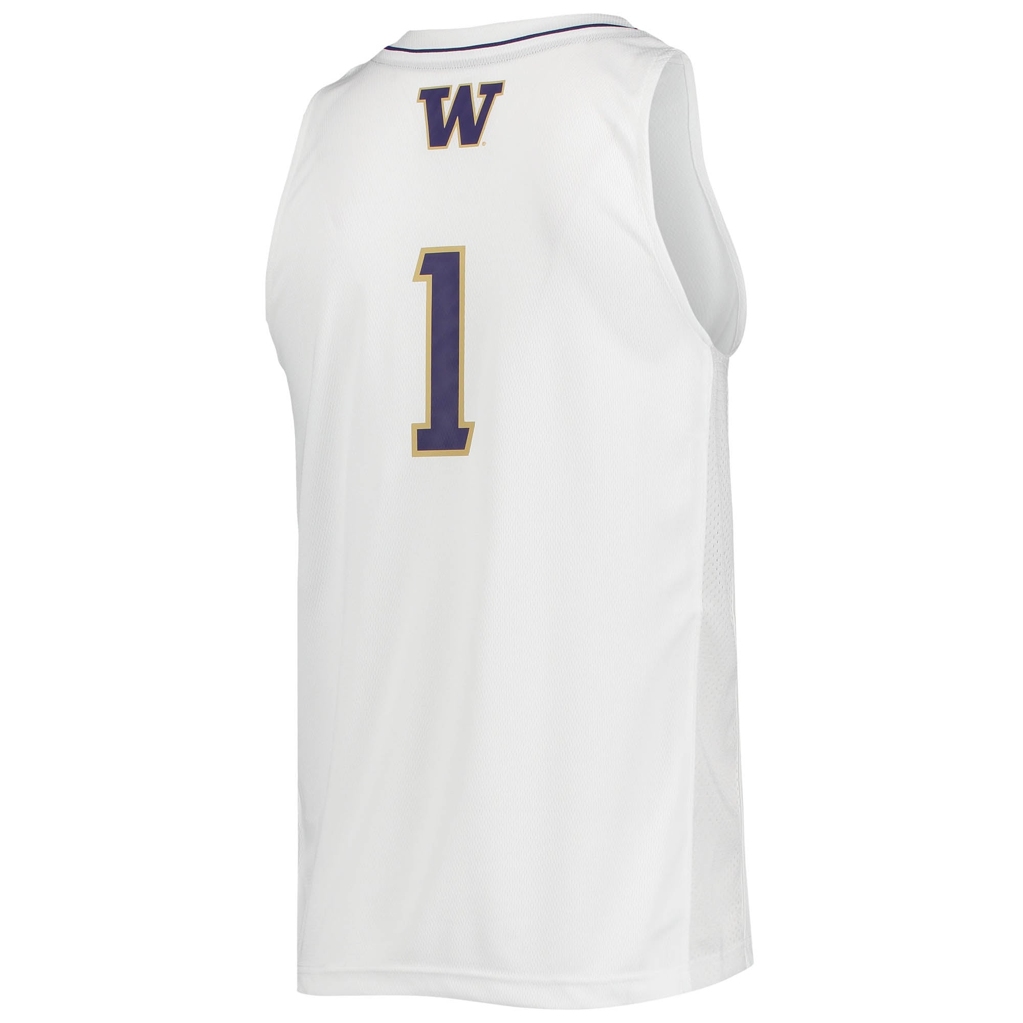 #1 Washington Huskies Basketball Jersey White - back view