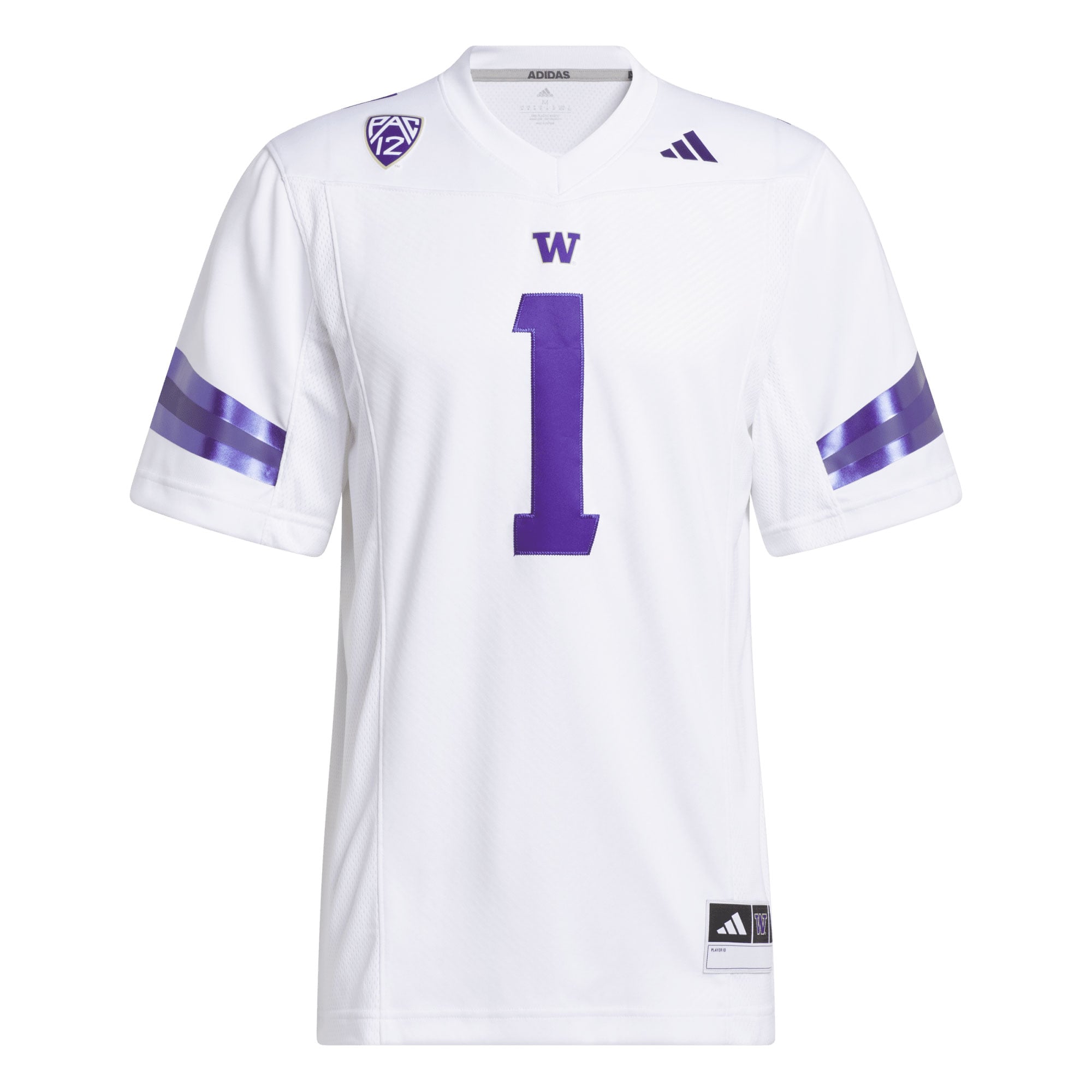 #1 Washington Huskies Football Jersey White - front view