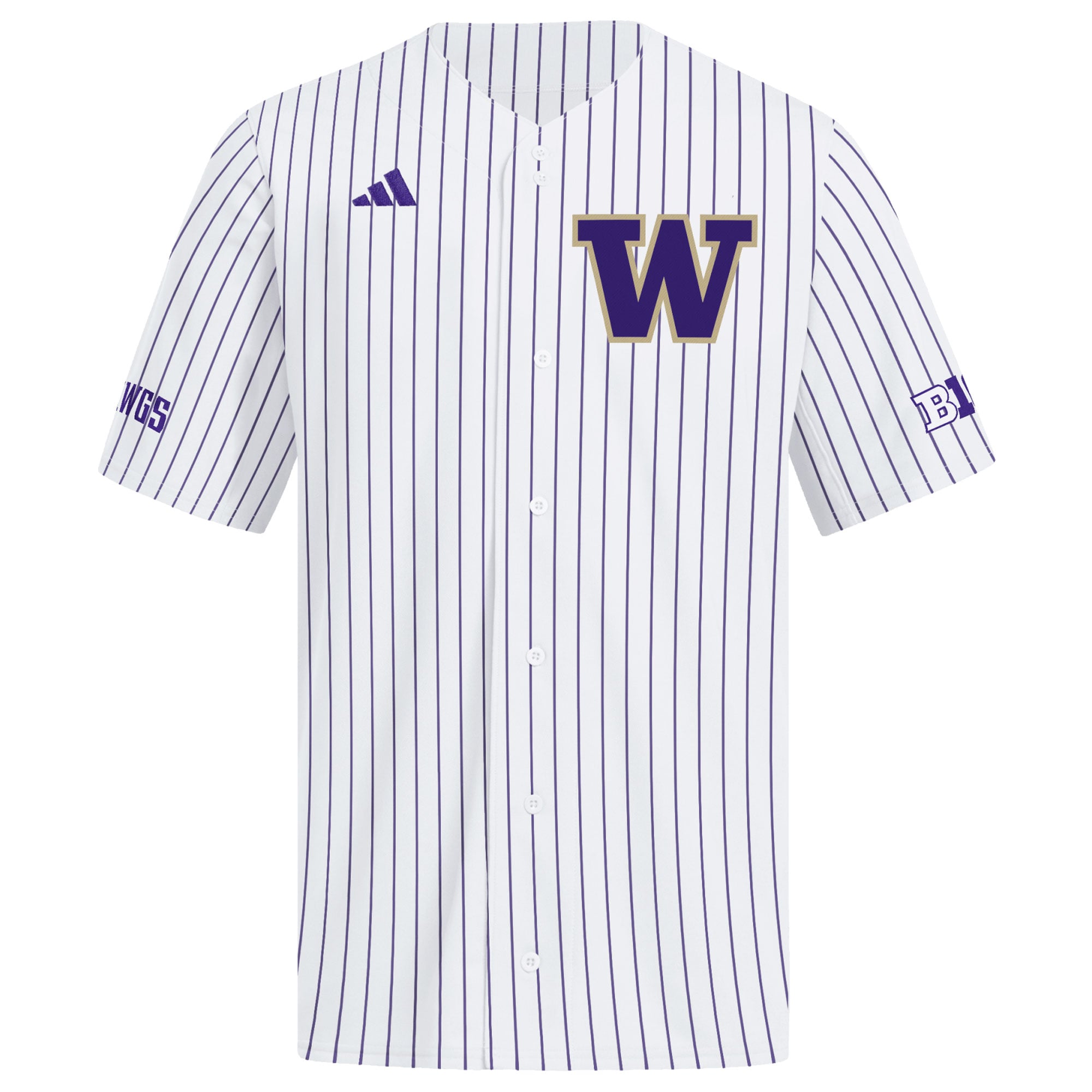 Washington Huskies Home Baseball Jersey White - front view