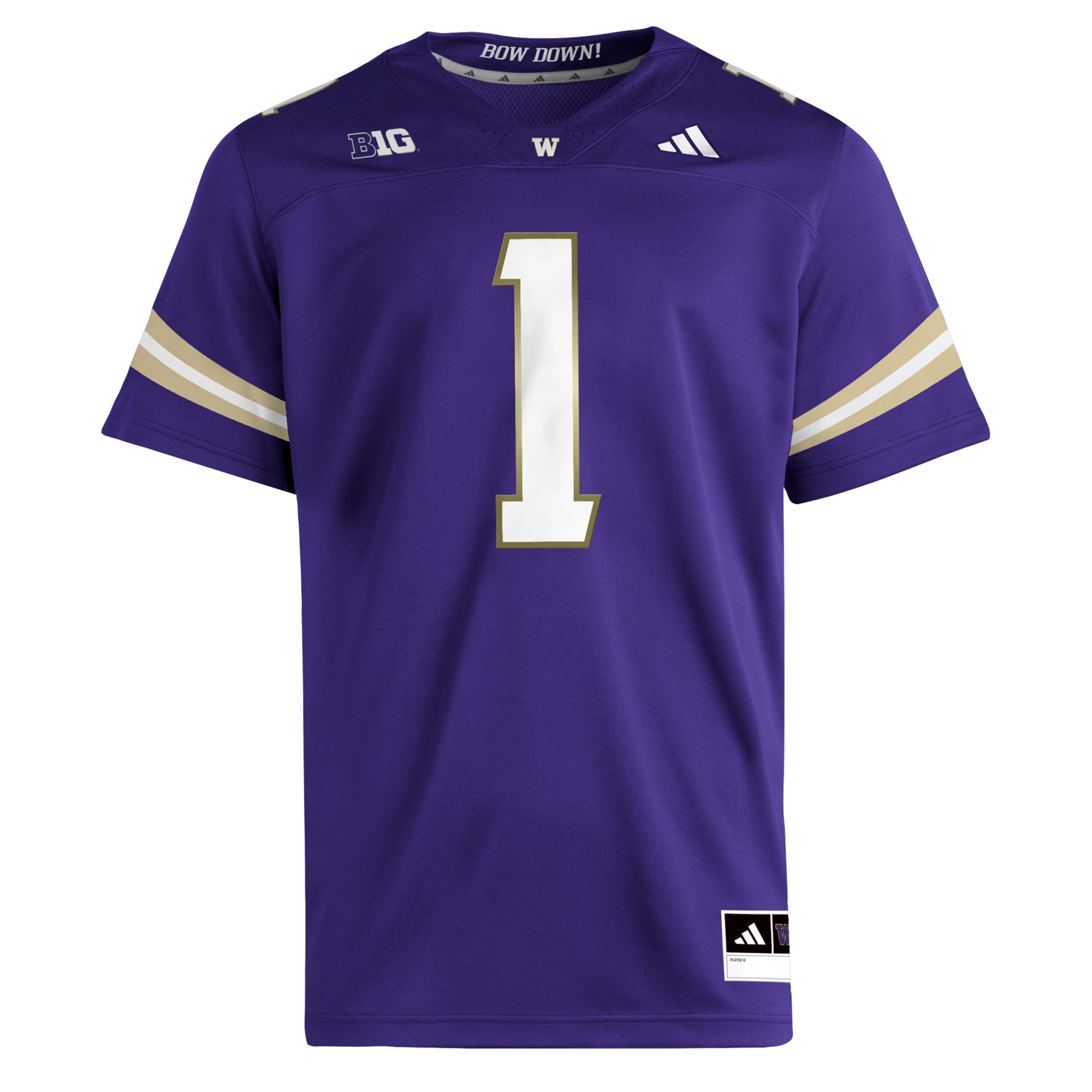 #1 Washington Huskies Jersey Purple - front view