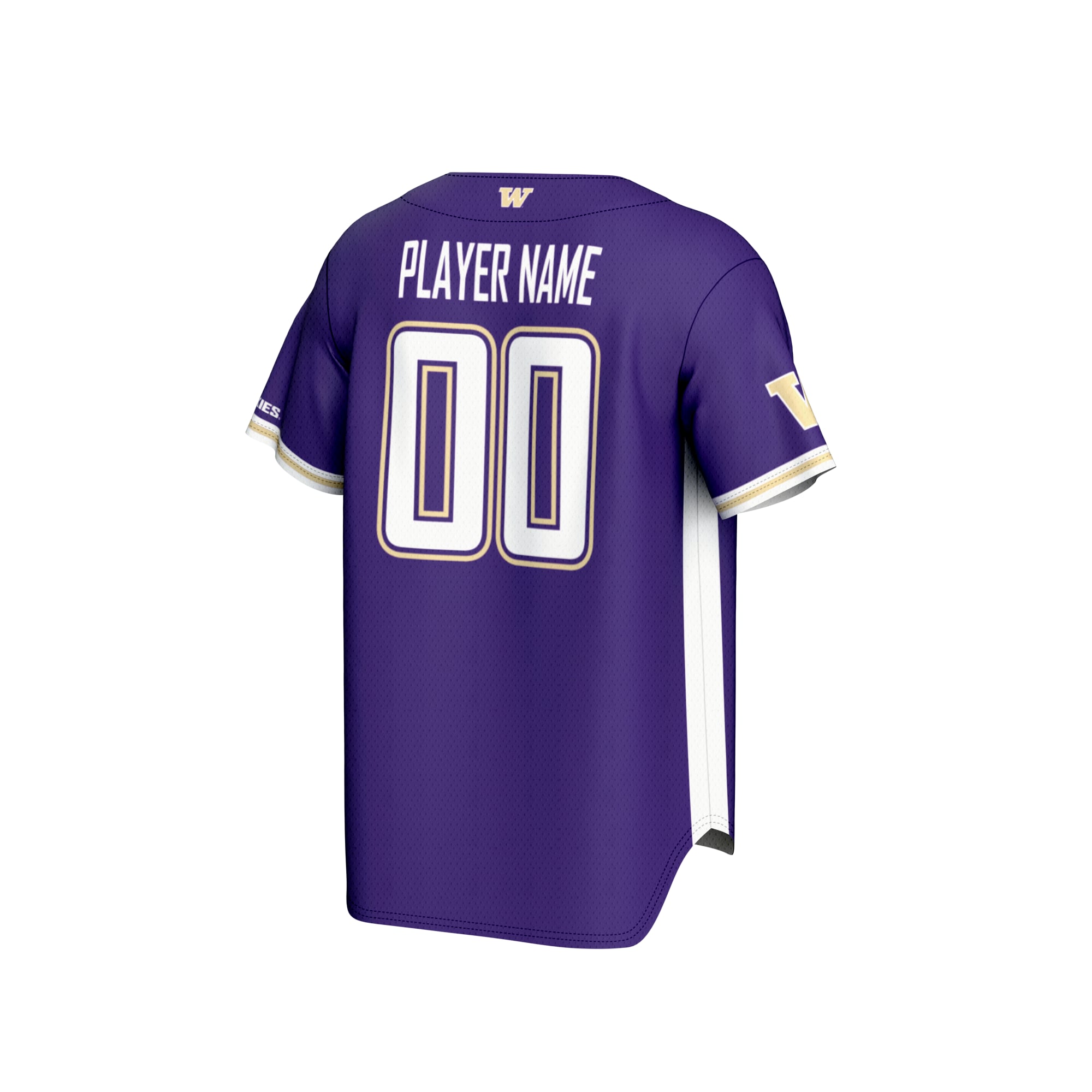 Washington Huskies Lightweight Baseball Jersey Purple - back view