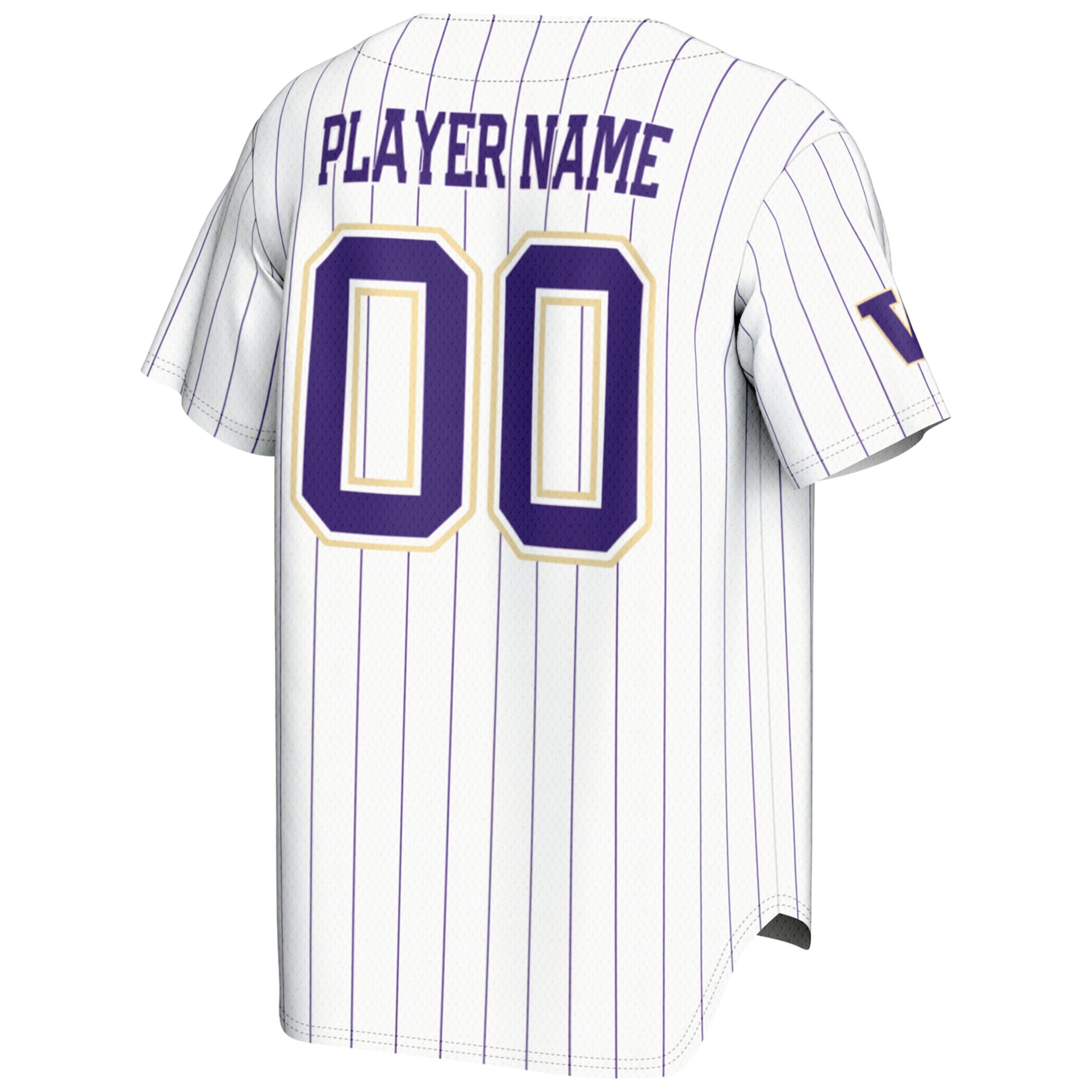 Washington Huskies Lightweight Baseball Jersey White - back view