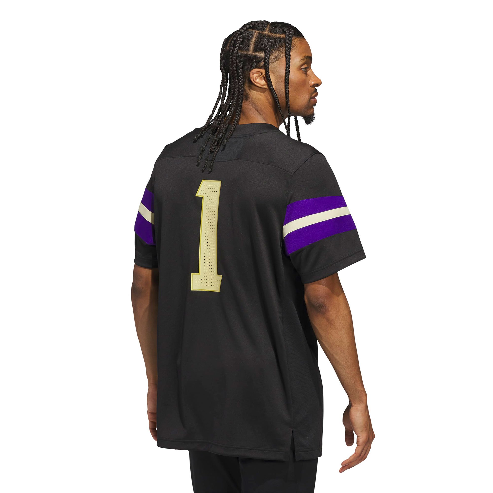#1 Washington Huskies Strategy Jersey Black - back view