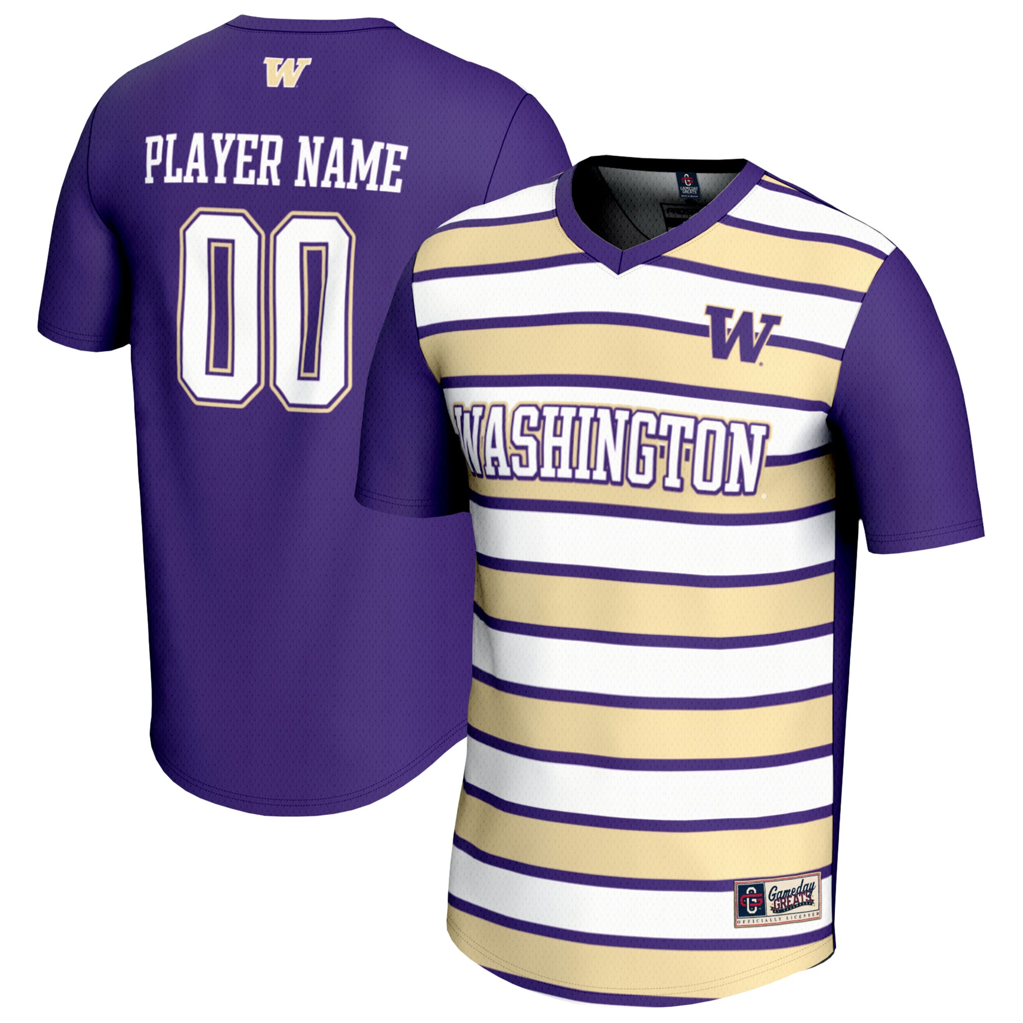 Washington Huskies Unisex Collegiate Women's Soccer Lightweight Fashion - front and back view