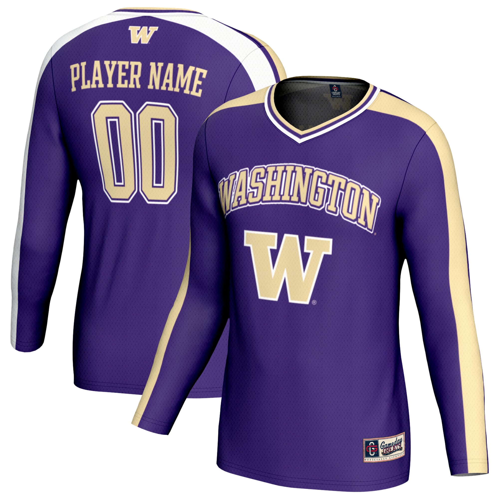 Washington Huskies Unisex Collegiate Women's Volleyball Lightweight Fashion - front and back view
