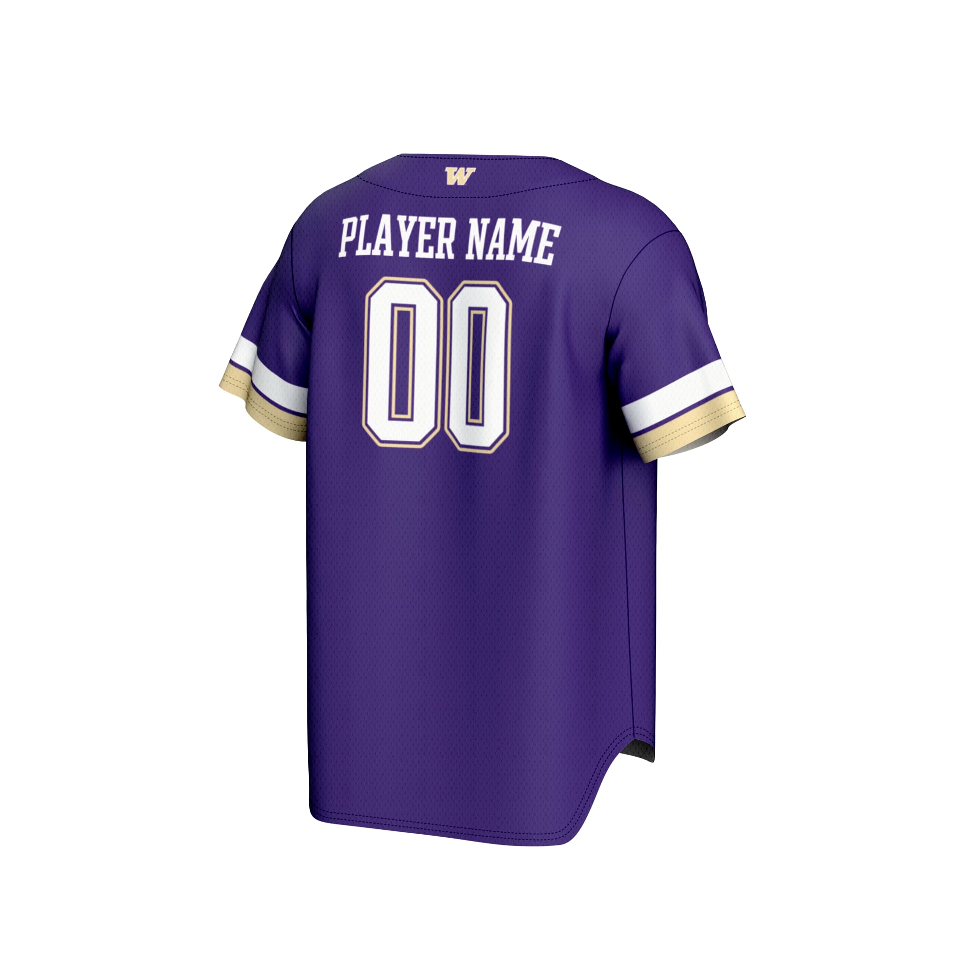 Washington Huskies Unisex Lightweight Baseball Jersey Purple - back view
