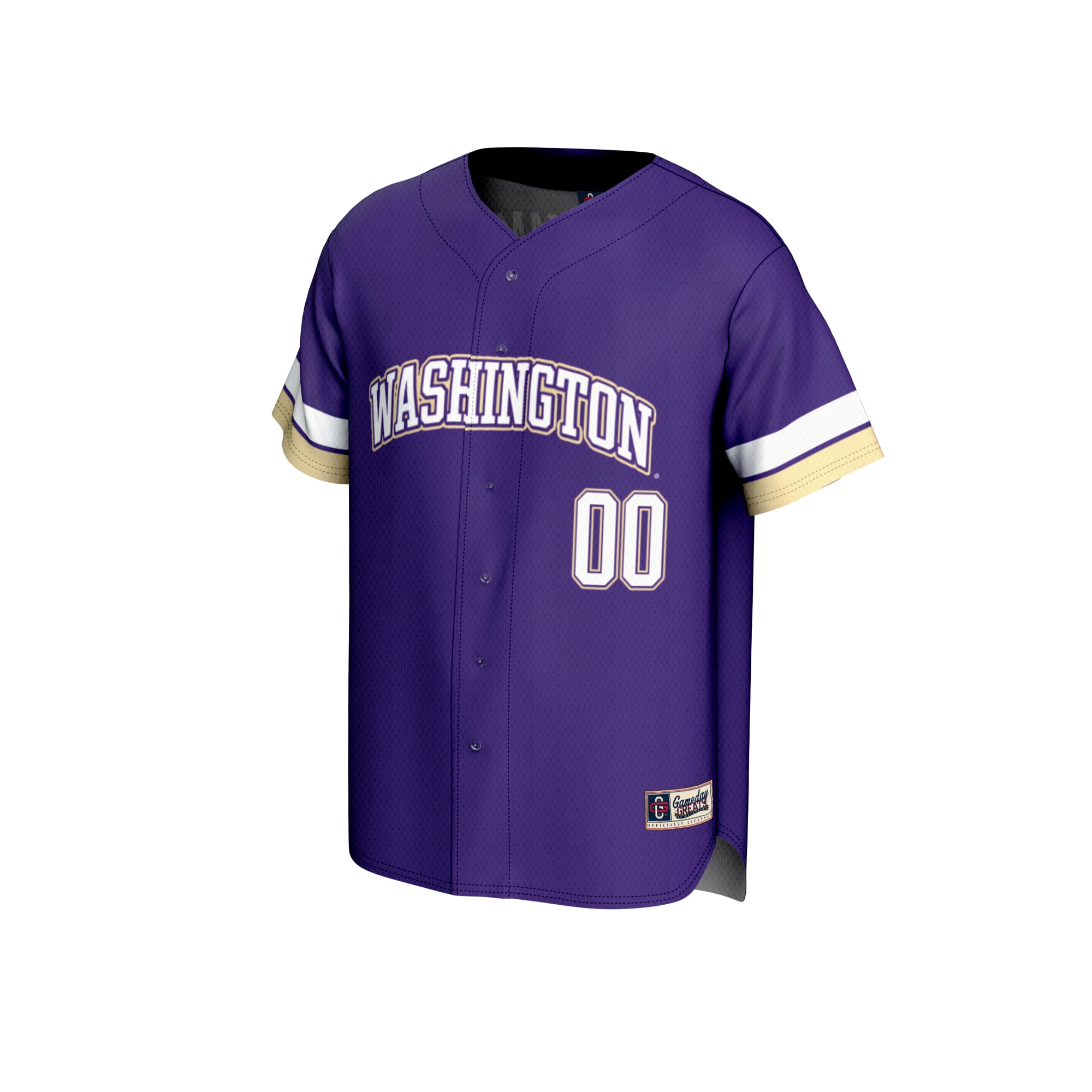 Washington Huskies Unisex Lightweight Baseball Jersey Purple - front view