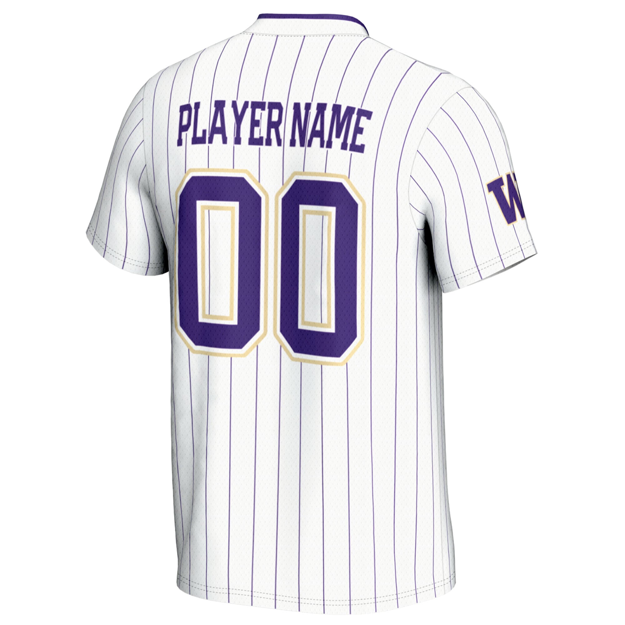 Washington Huskies Unisex Lightweight Softball Jersey White - back view