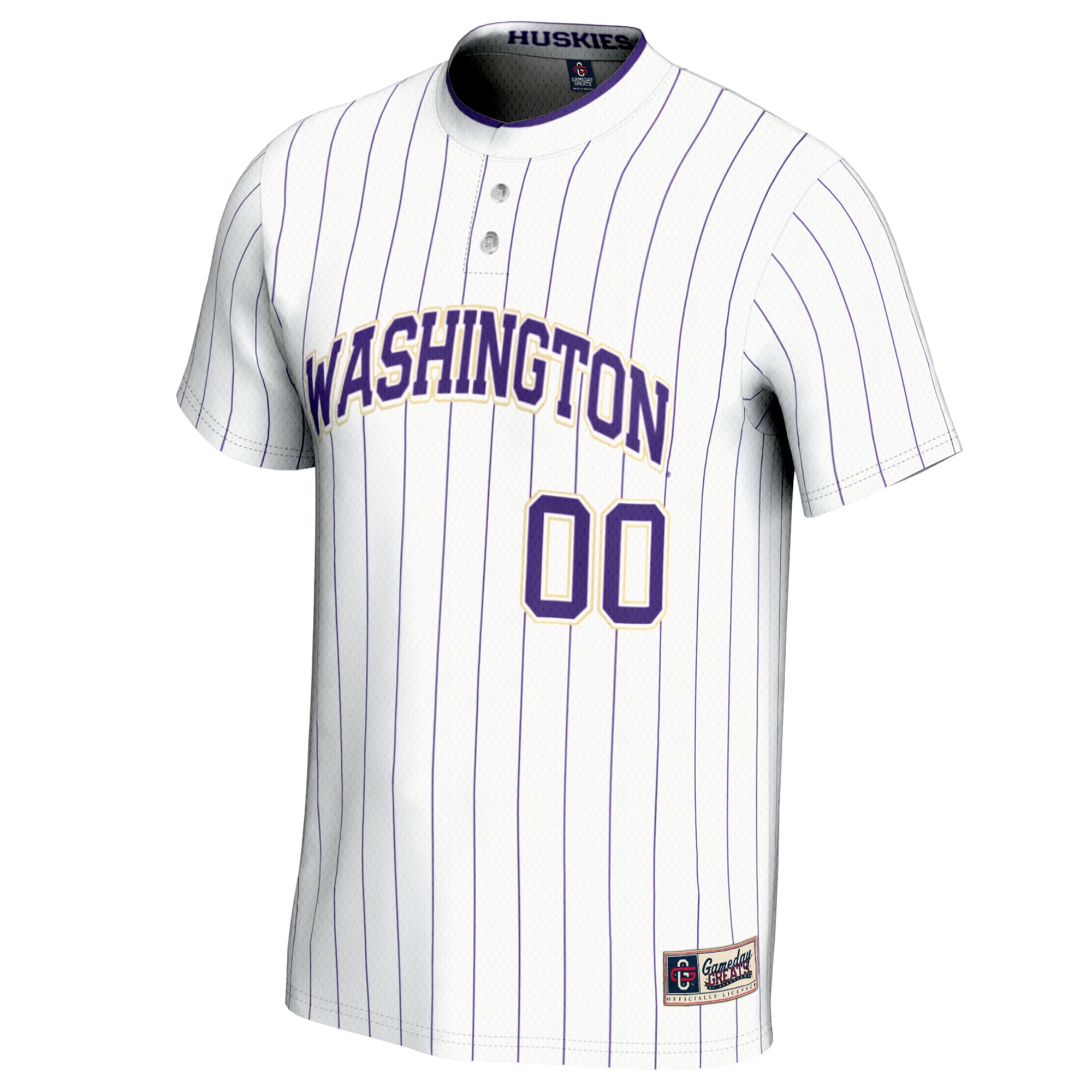 Washington Huskies Unisex Lightweight Softball Jersey White - front view