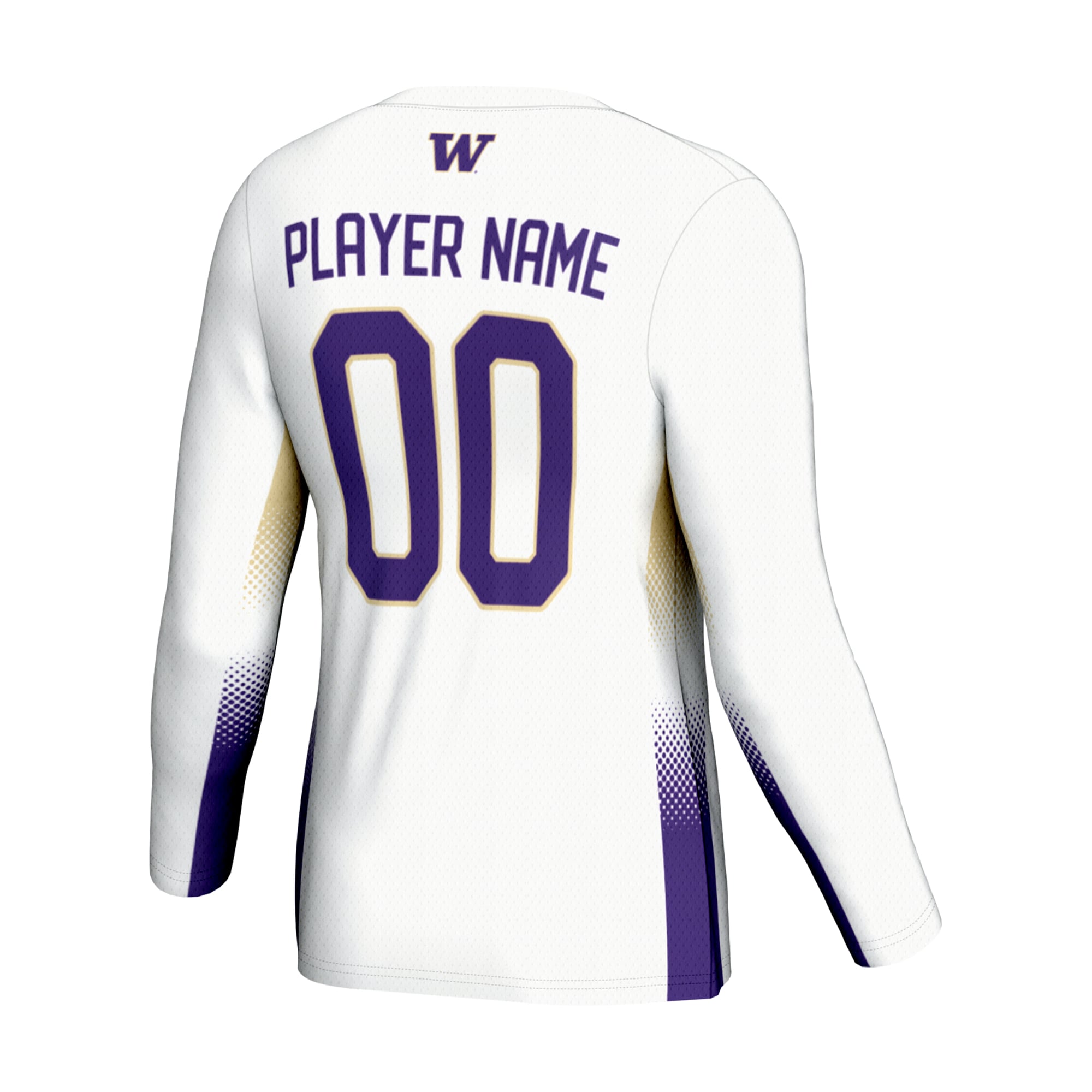 Washington Huskies Unisex Lightweight Volleyball Jersey White - back view