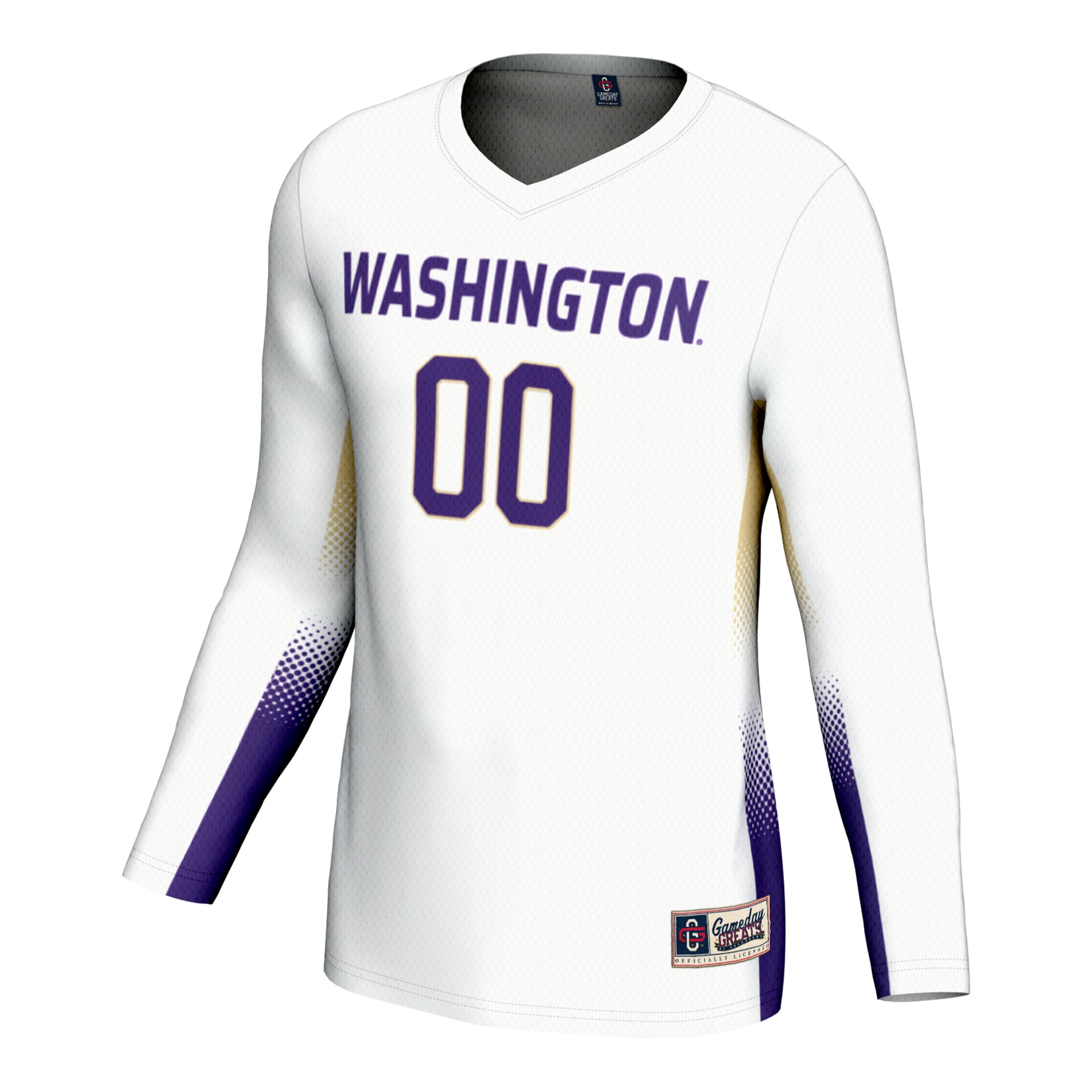 Washington Huskies Unisex Lightweight Volleyball Jersey White - front view