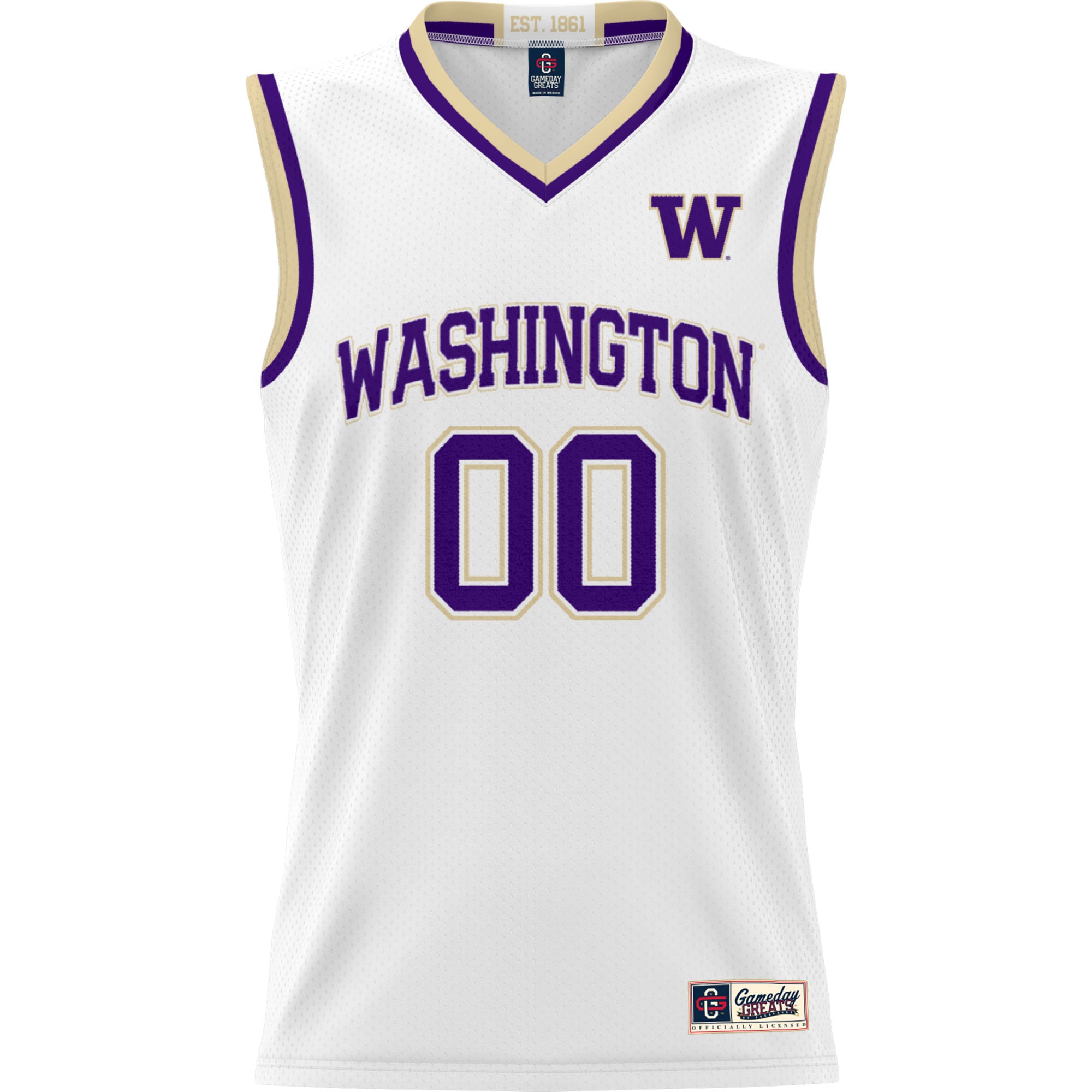 Washington Huskies Youth Lightweight Women's Basketball Jersey White - front view