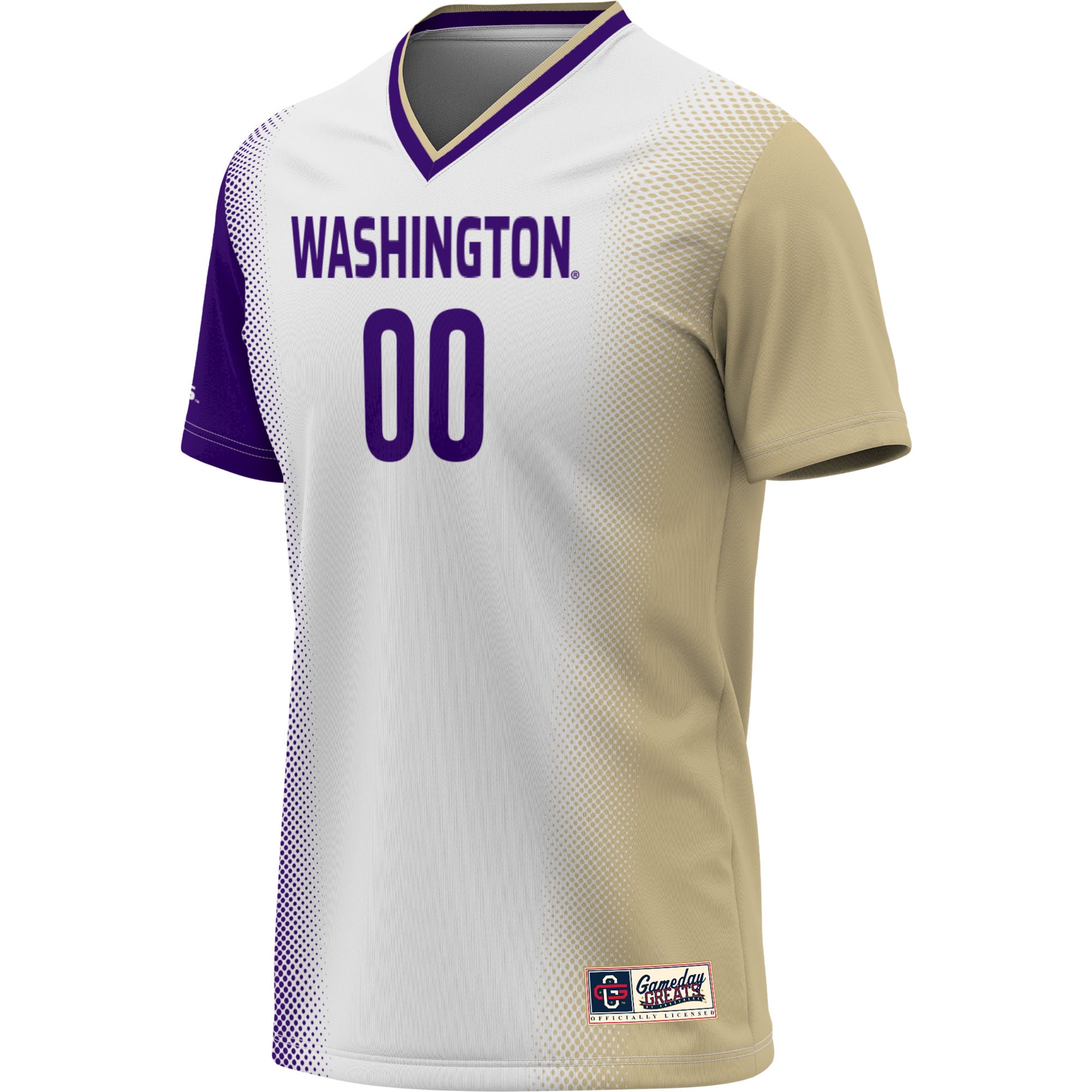 Washington Huskies Youth Lightweight Women's Soccer Jersey White - front view