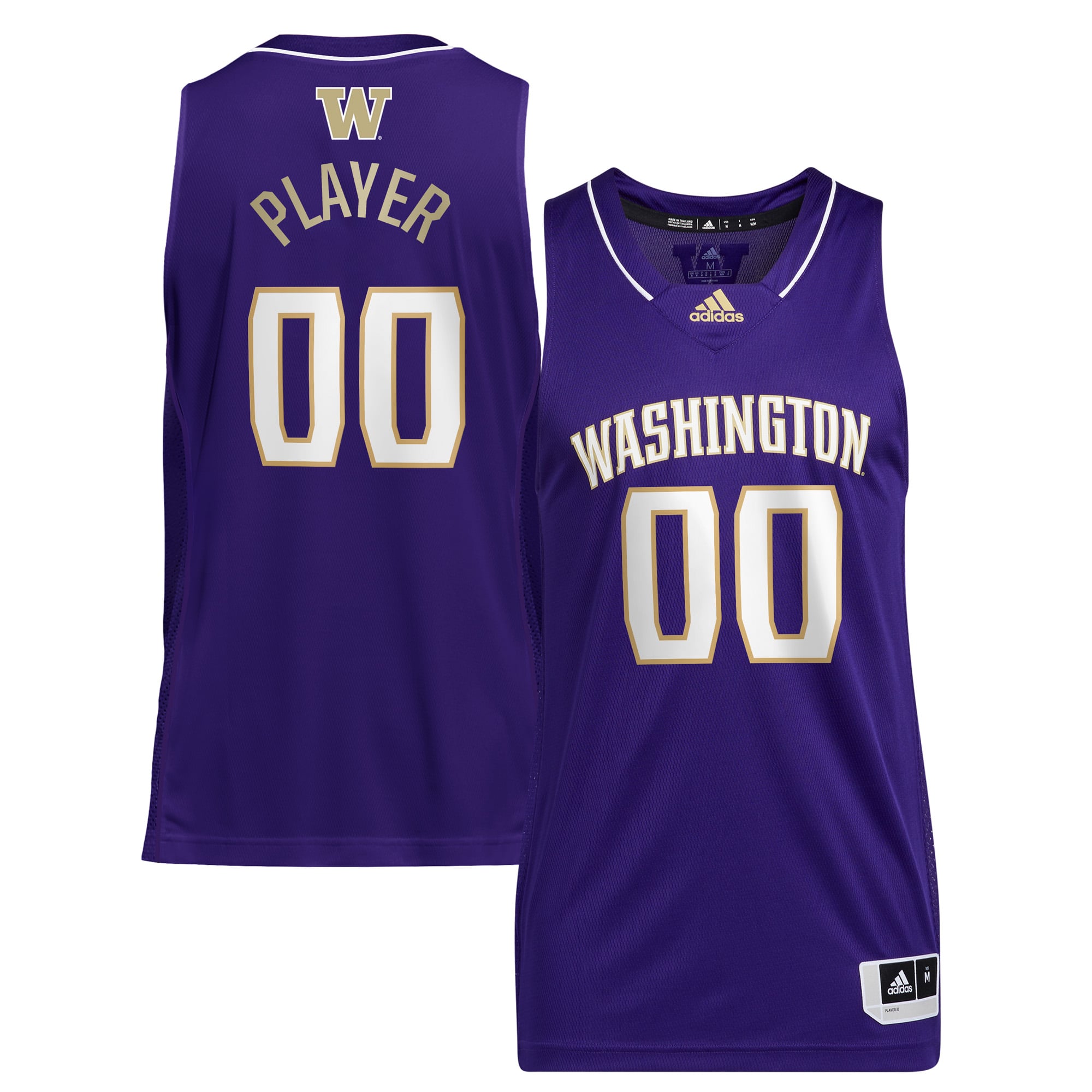 Washington Huskies Unisex Women's Basketball Jersey Purple - front and back view