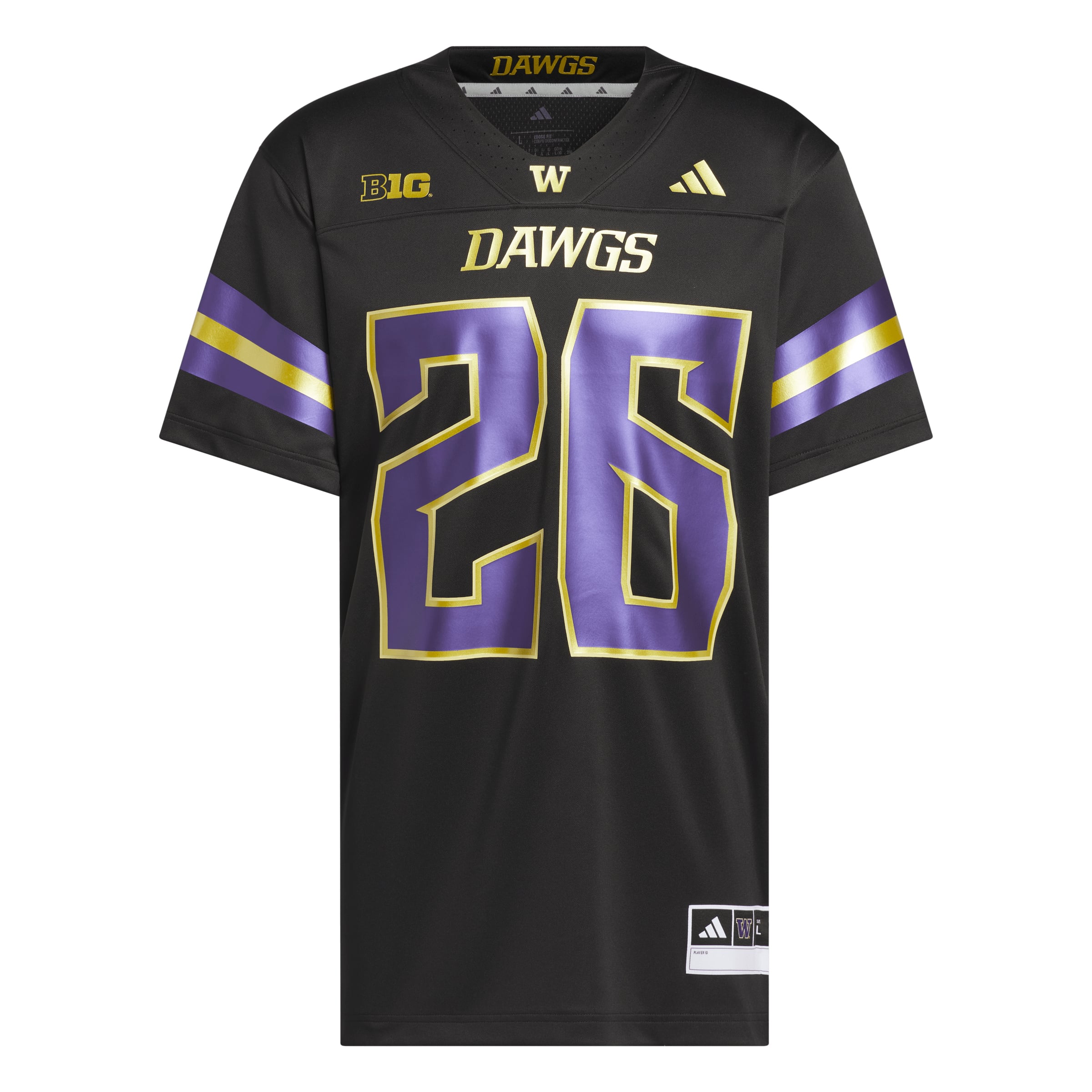 #26 Washington Huskies Unleash the Dawgs Strategy Jersey Black - detail view 2