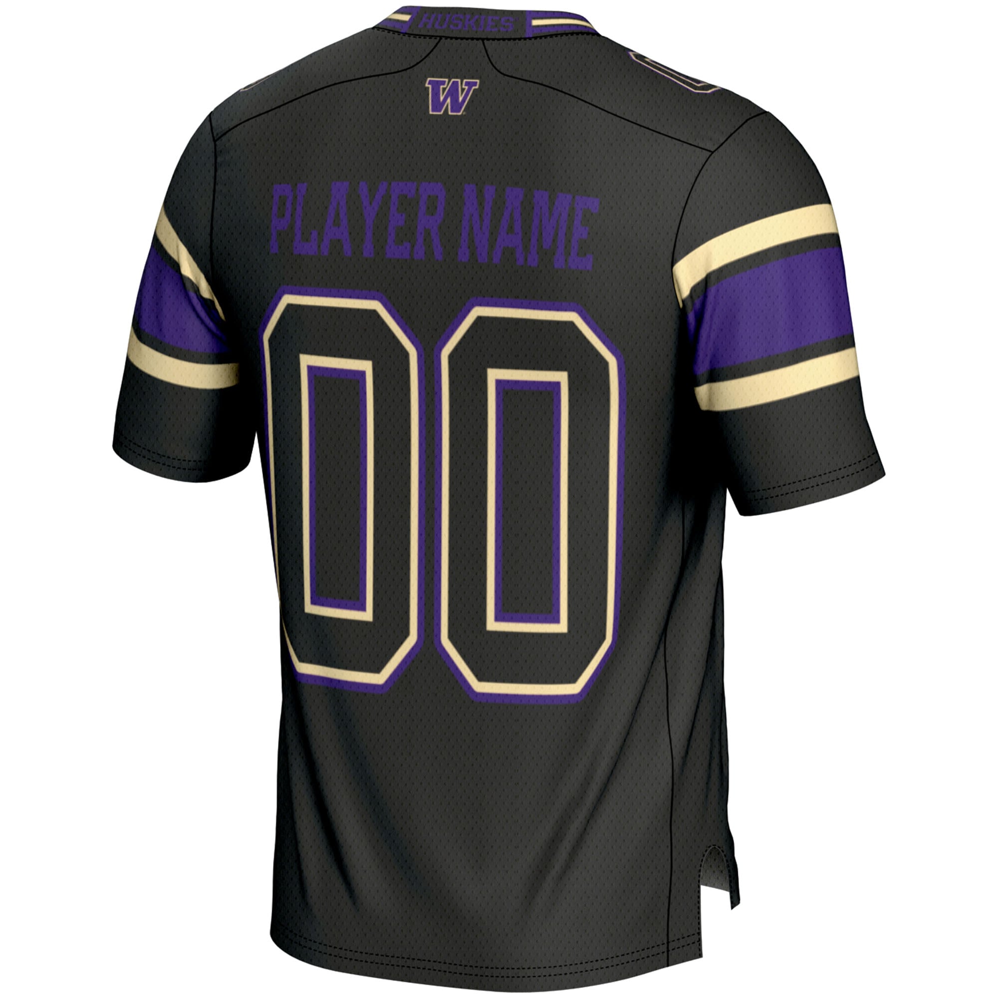 Washington Huskies Youth Football Jersey Black - back view