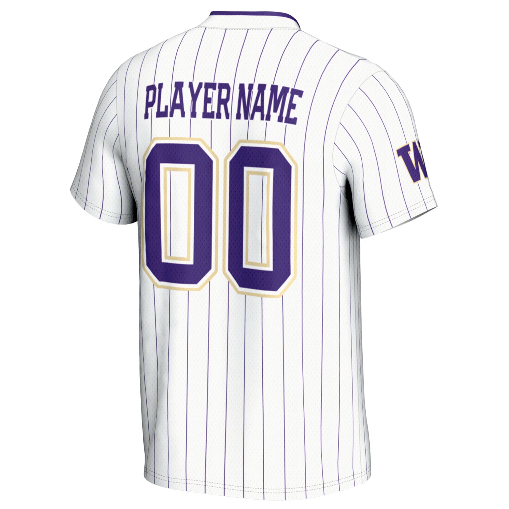 Washington Huskies Youth Lightweight Softball Jersey White - back view