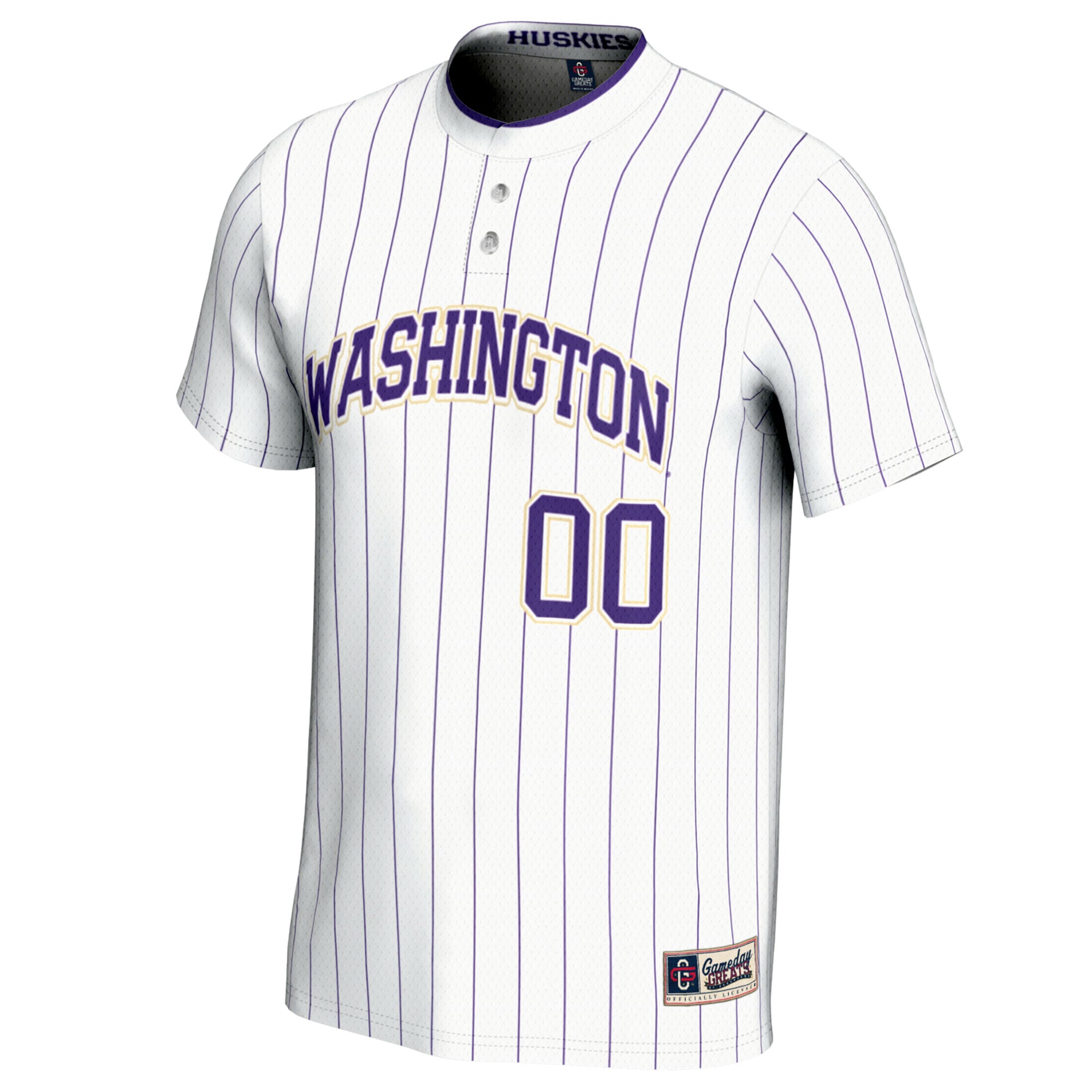 Washington Huskies Youth Lightweight Softball Jersey White - front view