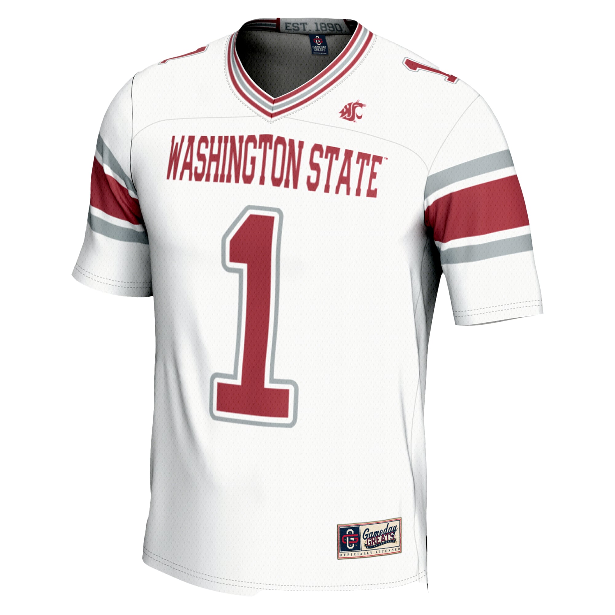 #1 Washington State Cougars Endzone Football Jersey White - back view