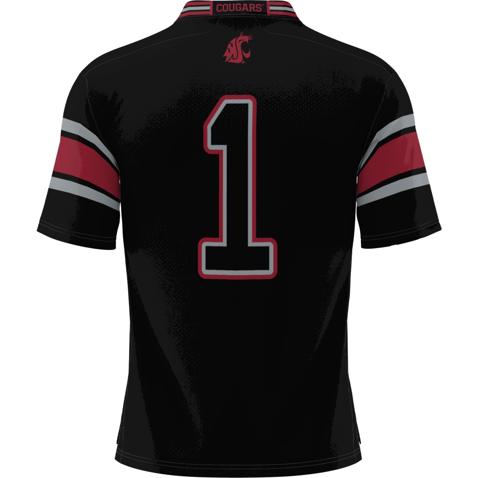 #1 Washington State Cougars Football Jersey Black - back view