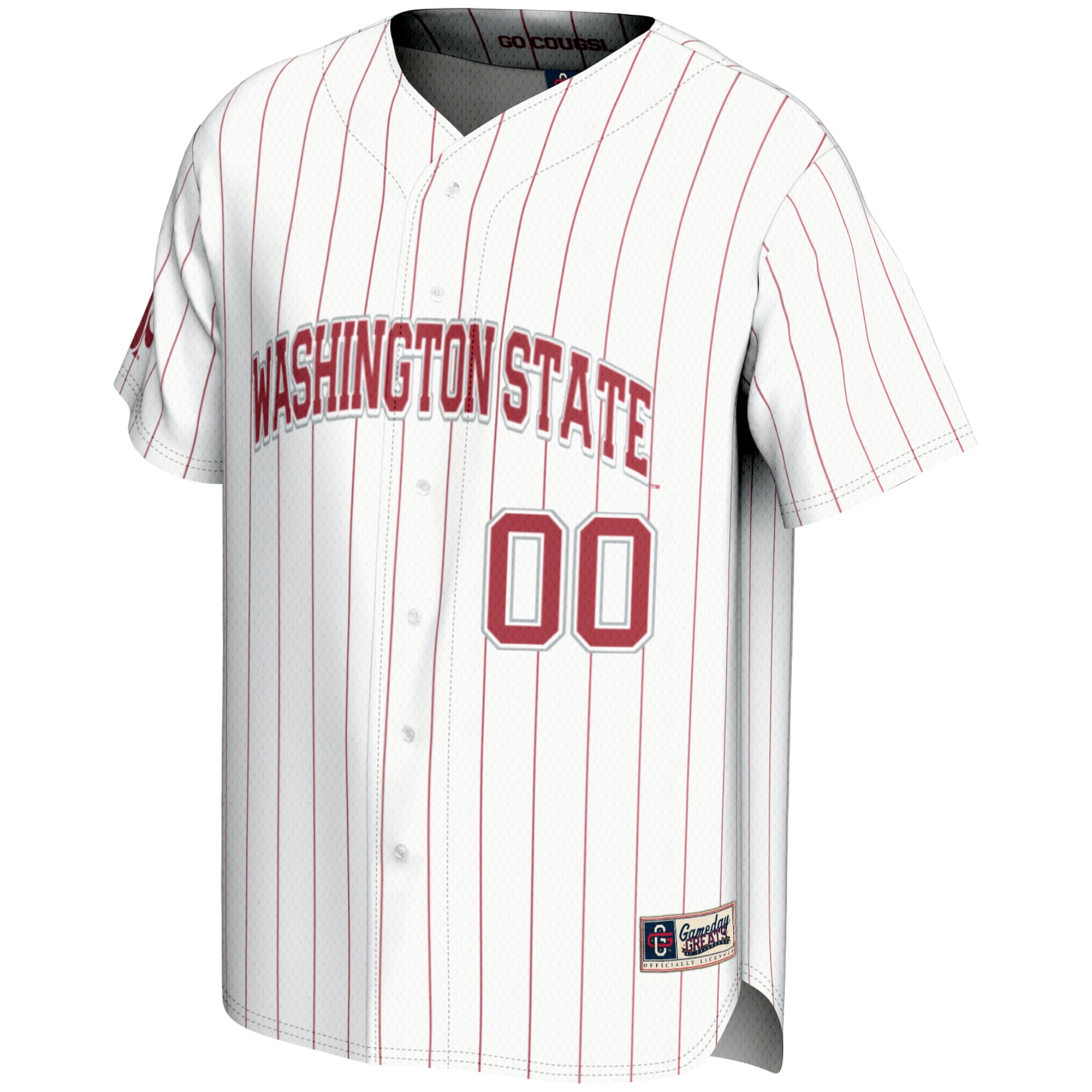 Washington State Cougars Lightweight Baseball Jersey White - front view