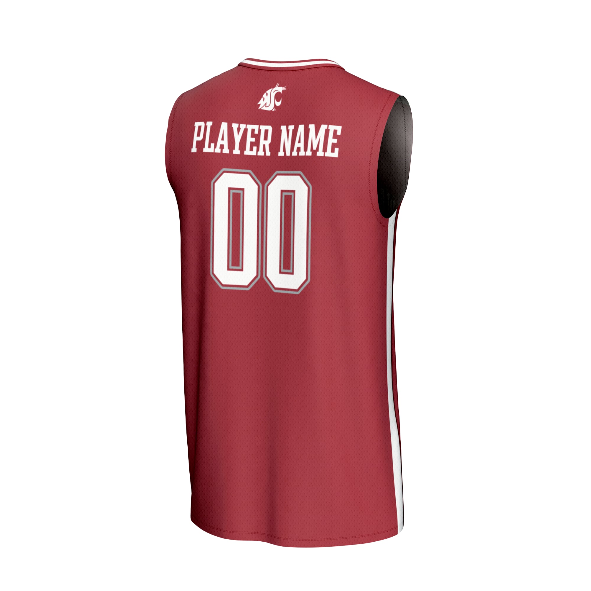 Washington State Cougars Lightweight Basketball Fashion Jersey Crimson - back view