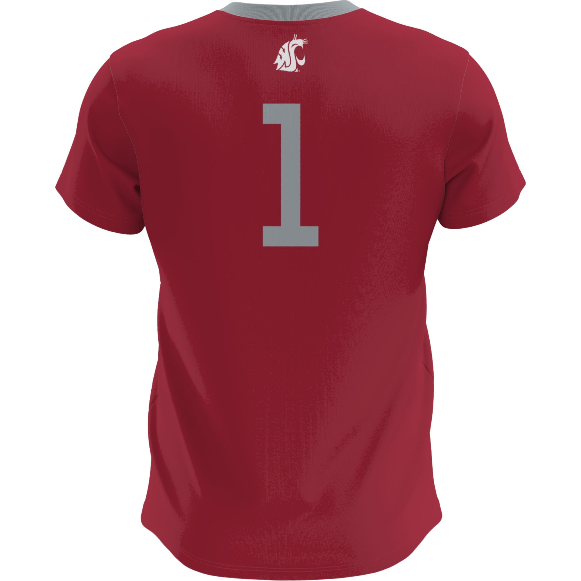 Washington State Cougars Youth Lightweight Soccer Fashion Jersey Crimson - back view