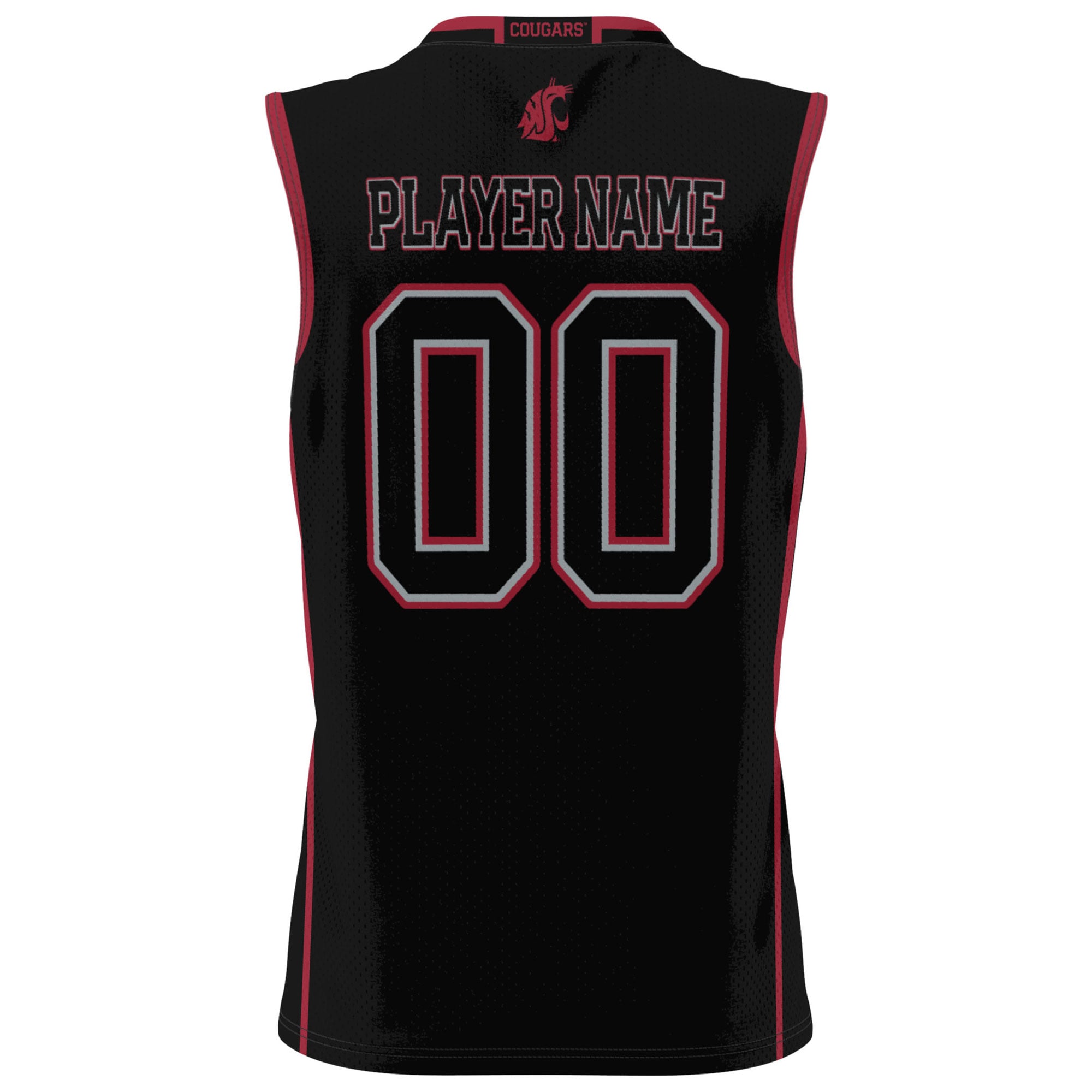 Washington State Cougars Youth Men's Basketball Jersey Black - back view