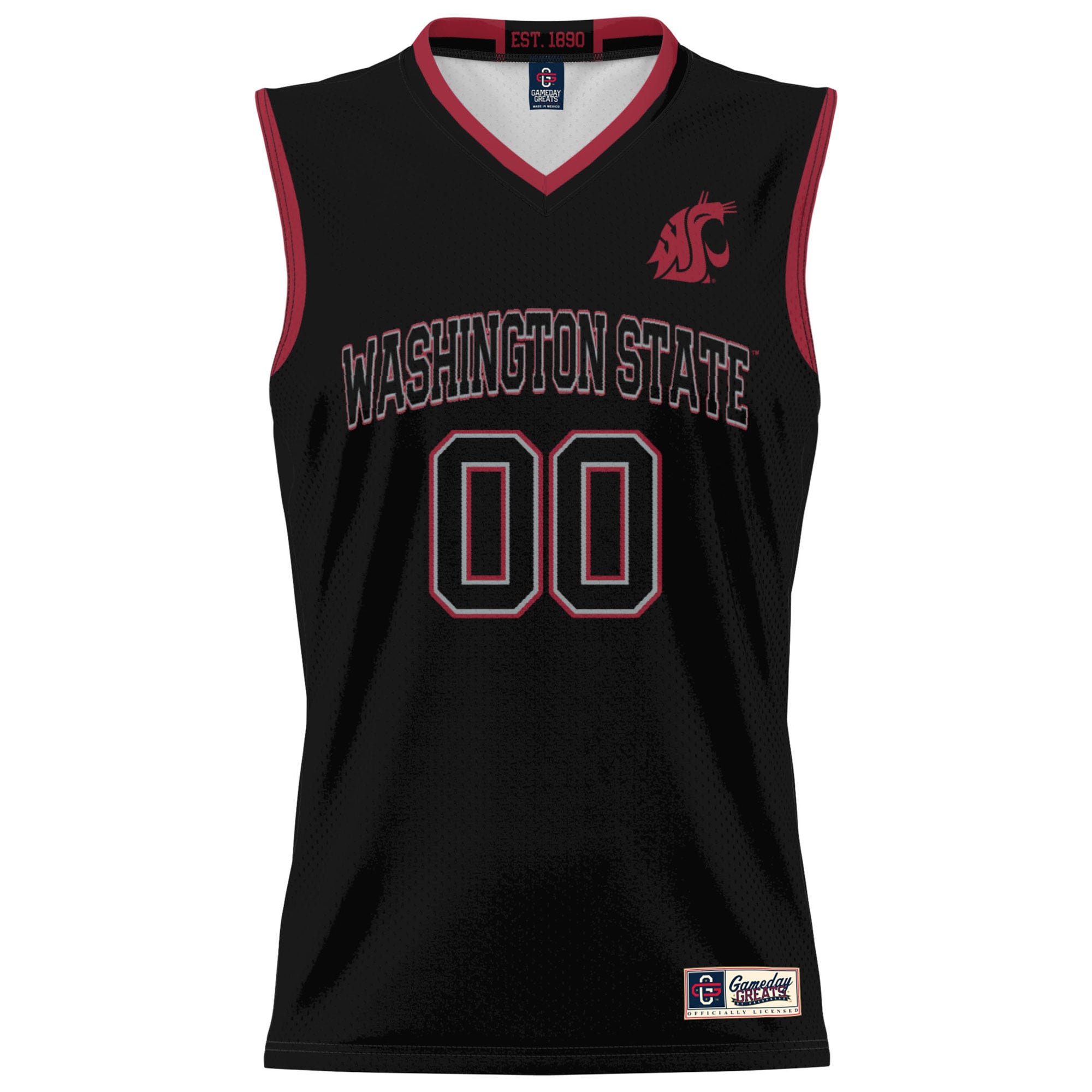 Washington State Cougars Youth Men's Basketball Jersey Black - front view