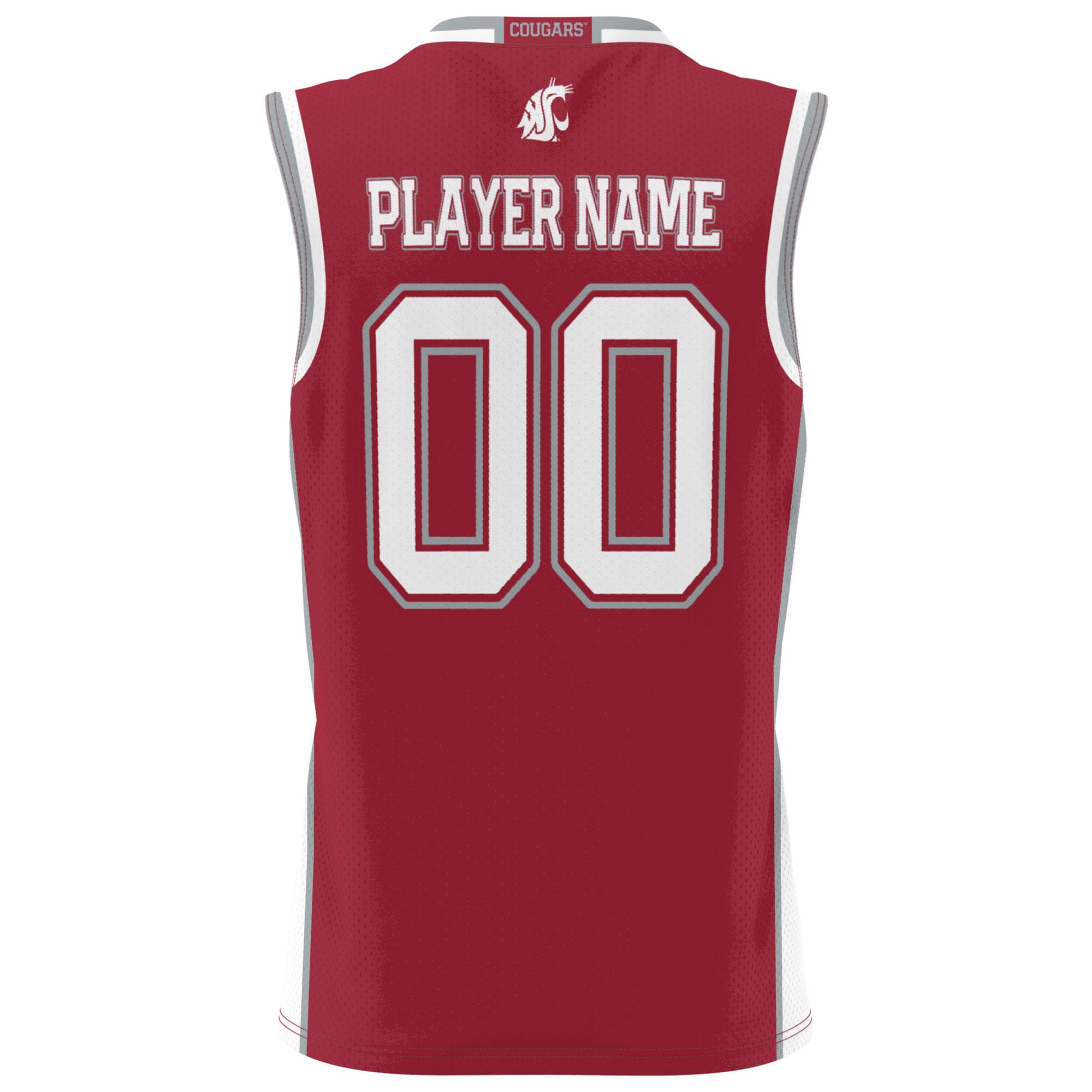 Washington State Cougars Men's Basketball Jersey Crimson - back view